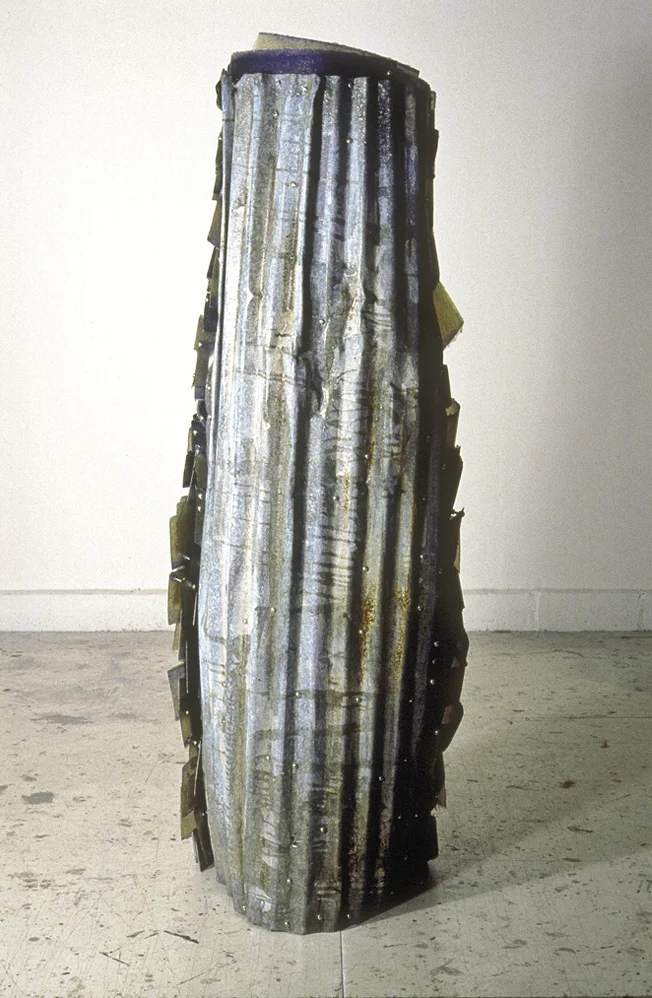 Witness, 76" x 30" x 28", fiberglass, metal, fasteners, pigment, 1988