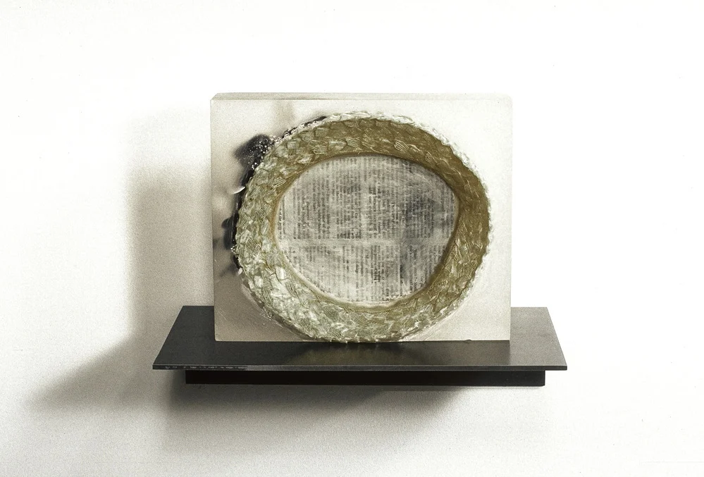Invidia, Ira, Helluatio, Ignavia (Envy, Anger, Gluttony, Sloth), 12 x 14 x 10", steel, hat, resin, paper, wax, 1990