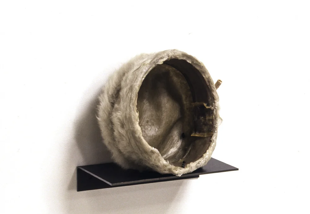 Dicis Causa (For the Sake of Appearances), 8.5 x 9.5 x 5.5", hat, wax, resin, insects, 1989