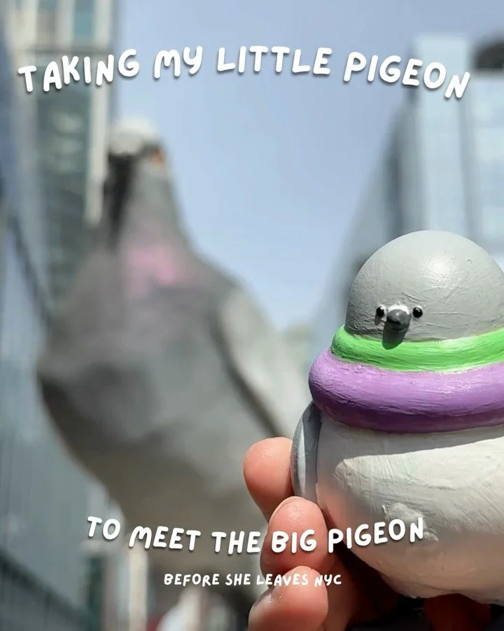 I'm gonna miss her so much 🥲 
For the past 18 months this huge bird has called the @highlinenyc  and now she is migrating to parts unknown (hopefully somewhere sunny) altho some have signed a petition to keep it there permanently 🤔
I took my pigeon