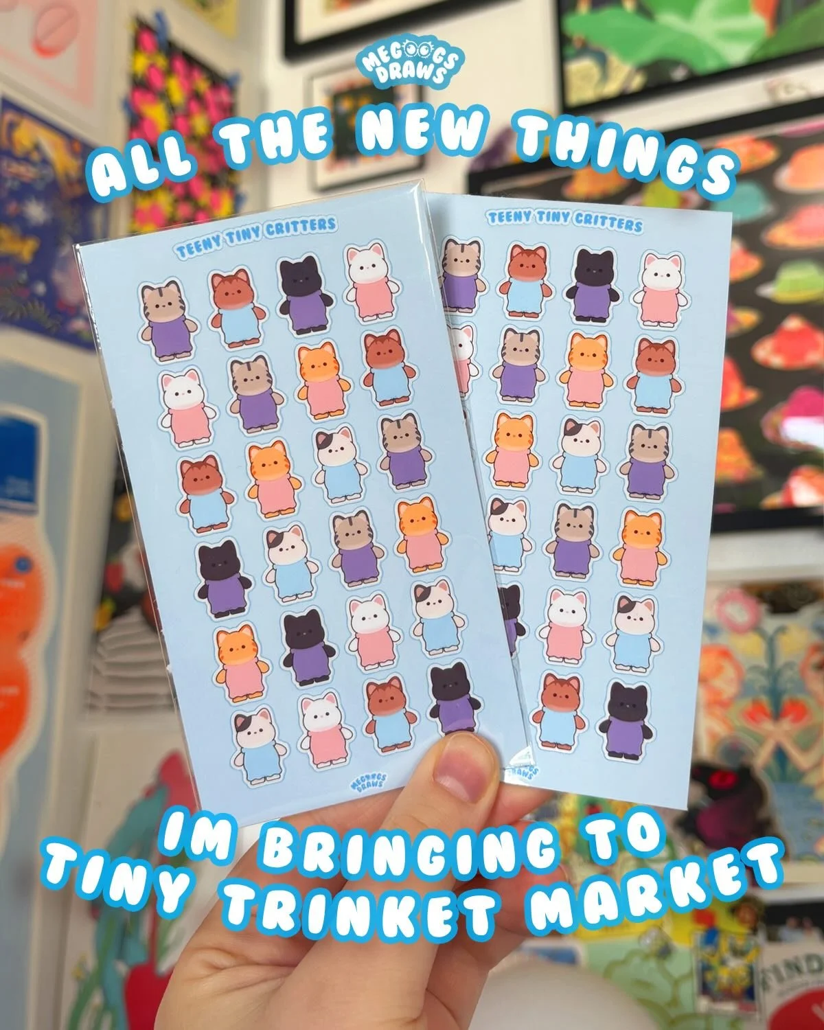 All the new items i am bringing to my FIRST ART MARKET OF THE YEAR @tinytrinketnyc 
I got tons of new stickers sheets, some cutie stickers, the final few of my first risograph print and this will also be my first time selling the handmade  Dorito bli