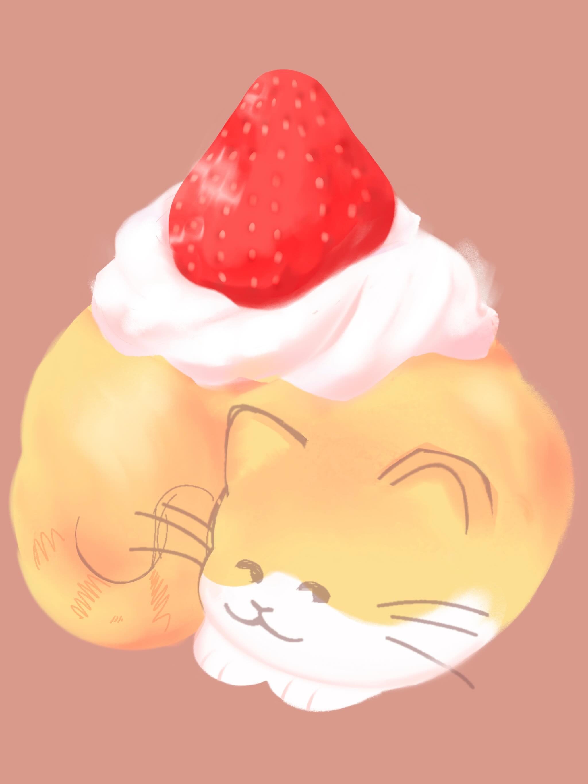 strawberry shortcake kitty 🍰🍓 aka dessert dorito
I'm trying to take more time to make silly art, and also be more om with things taking more time to be complete, so heres my wip, my chaotic layer setup, the brushes i've been using and some of the d