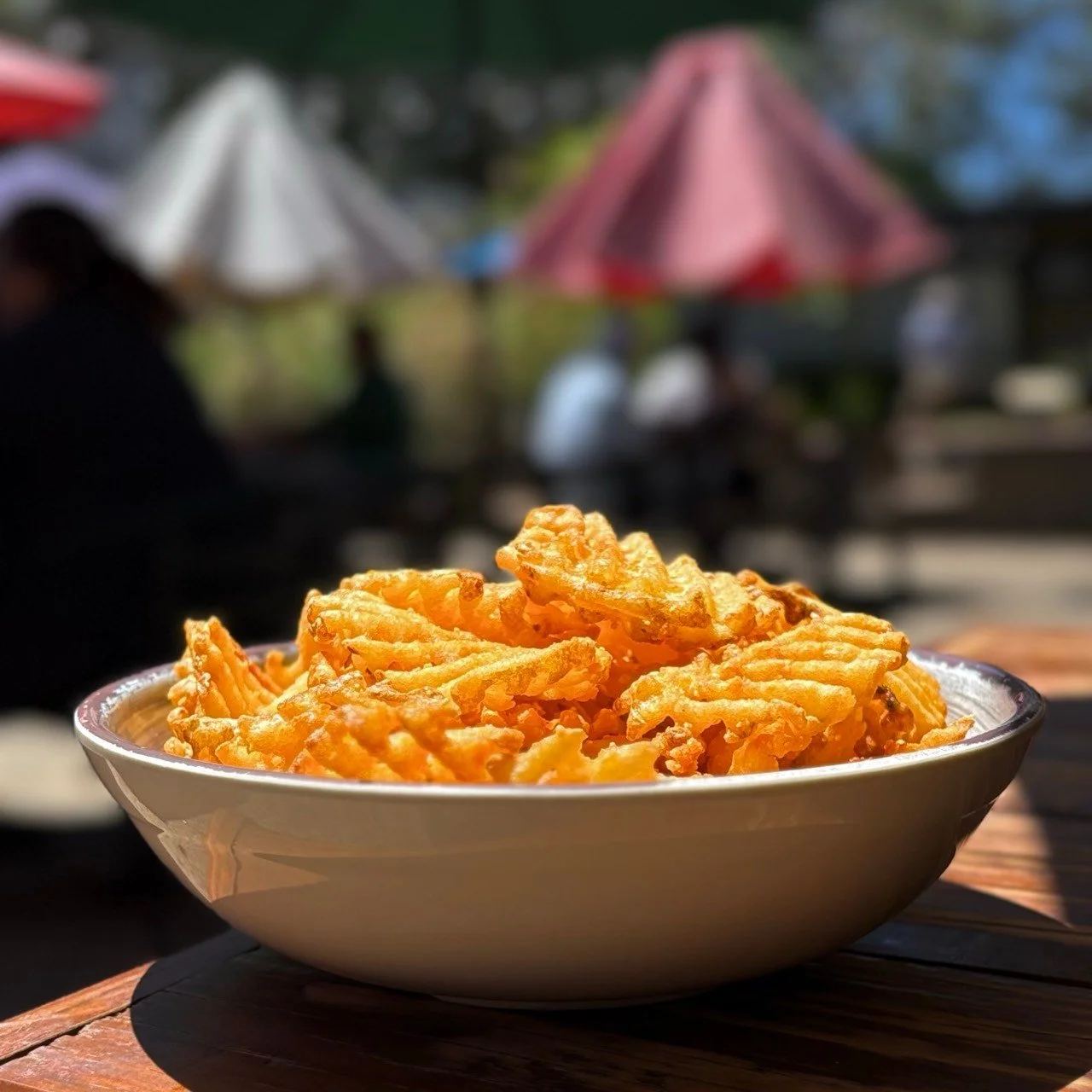 Golden, crispy, and almost impossible to share 🍟😌 Waffle fries... here for a good time, not a long time (because they disappear fast).
.
.
.
📍 5420 Durham Chapel Hill Blvd, Durham, NC 27707
@namudurham