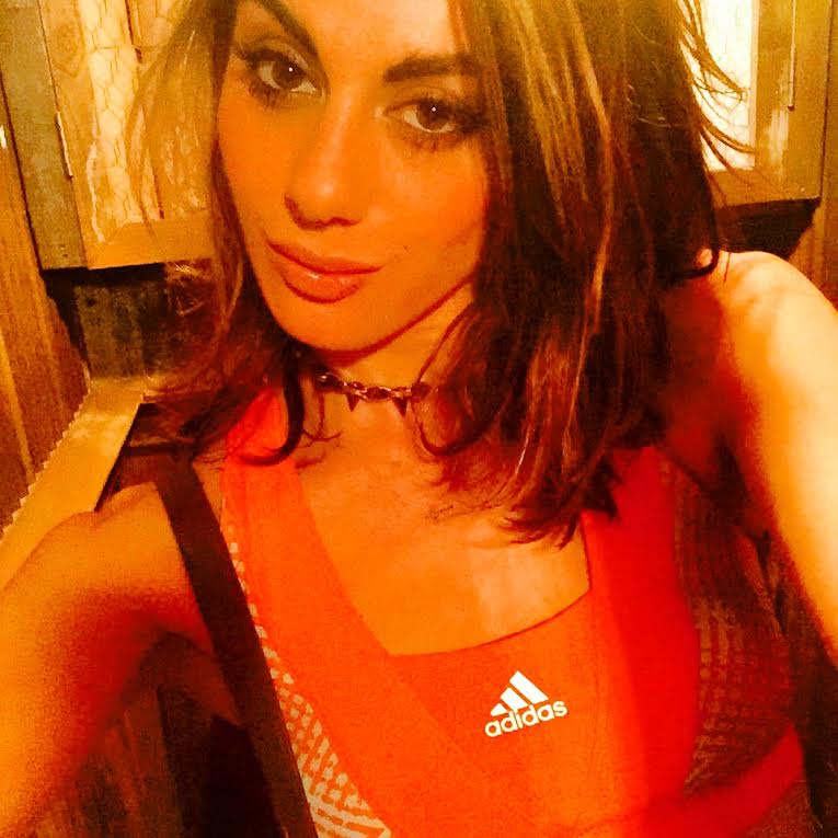 Your humble writer taking her sports bra to the bar