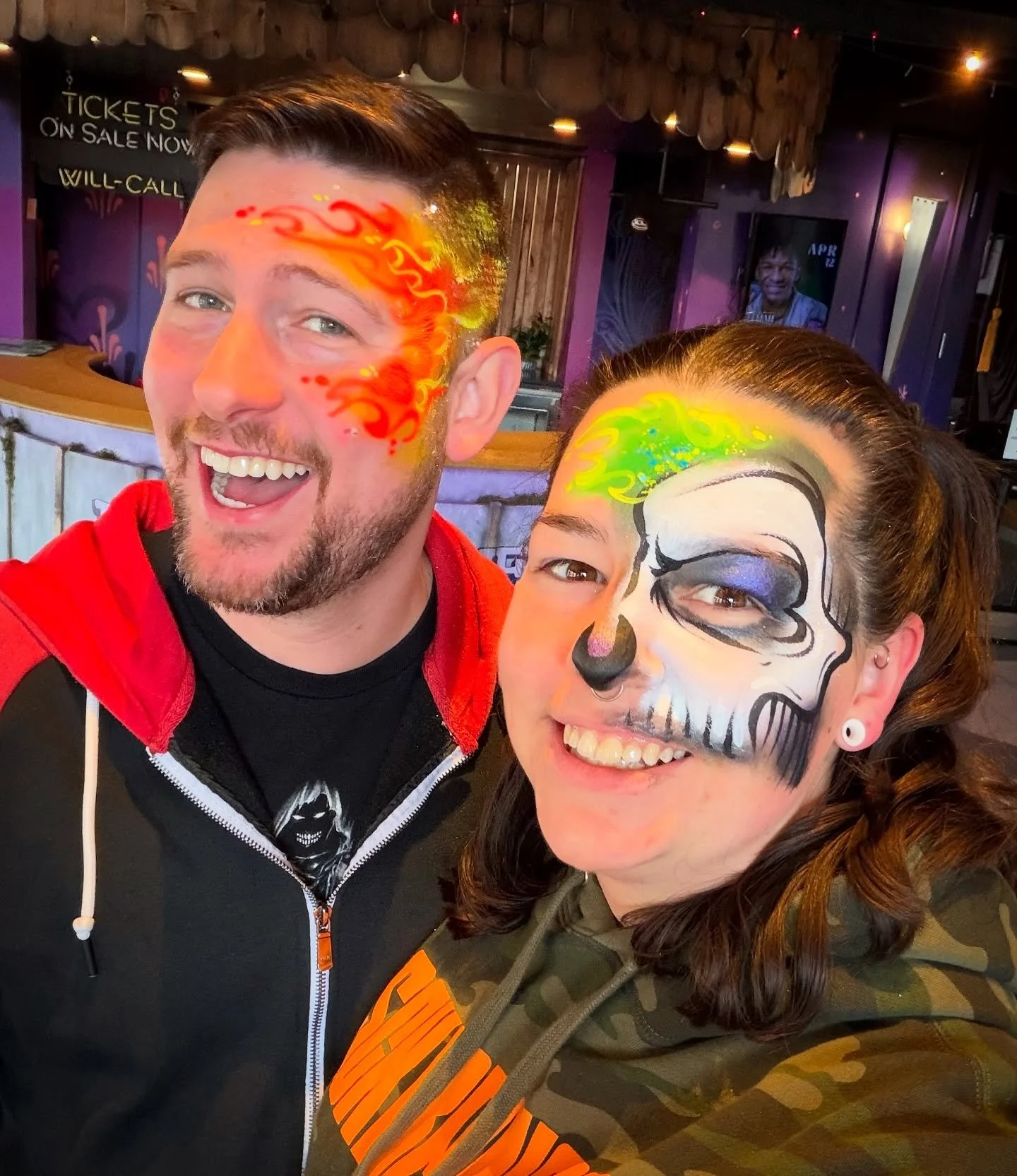 @kjart.official.page stopped by @hockeytowncafe before @monsterjam at Ford Field! Look how cute she and her beau are! 🔥💀#monsterjam #sundaysundaysunday