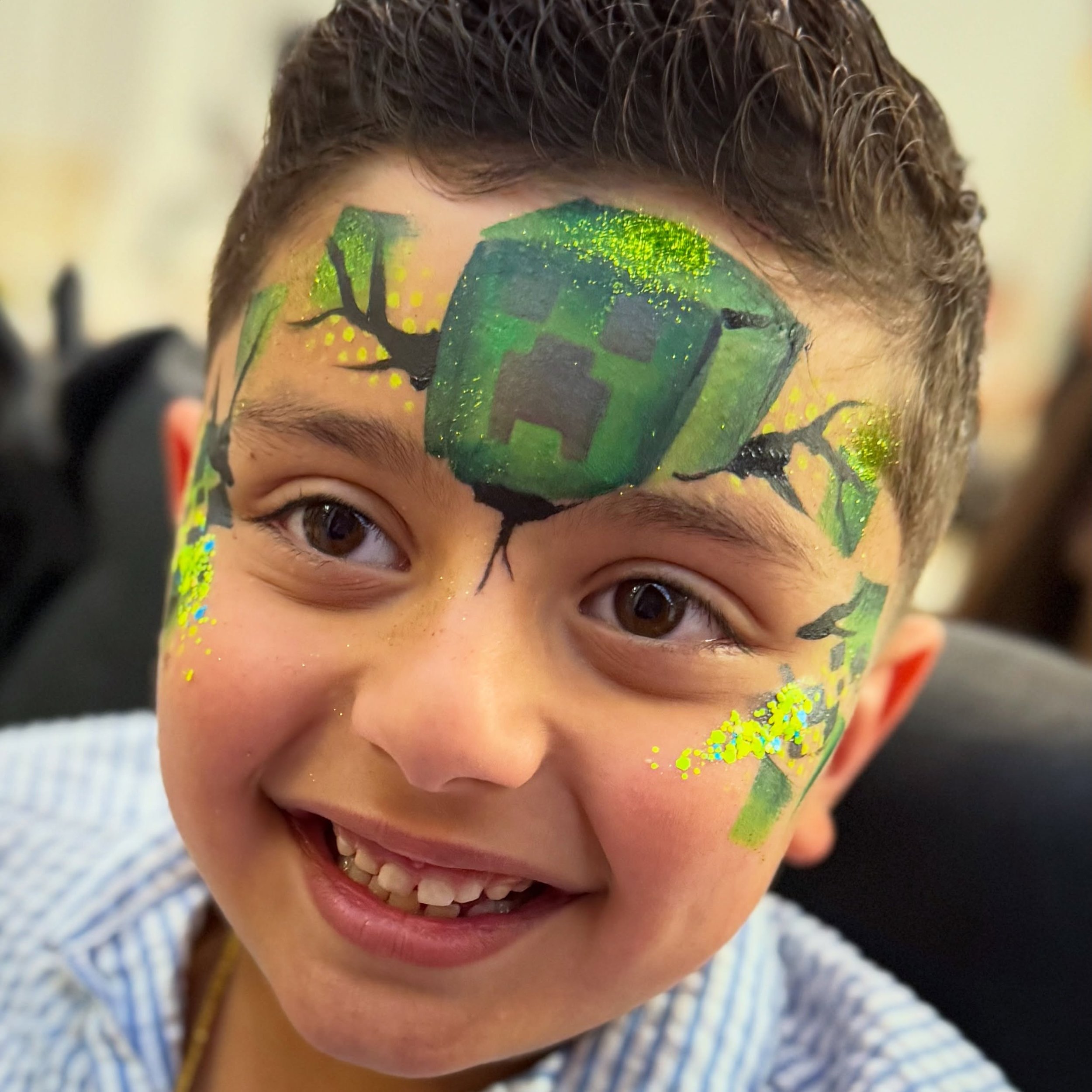 I just love it when I get a real smile!

#minecraft #minecraftcreeper #minecraftfacepaint #creeperfacepaint #baptism