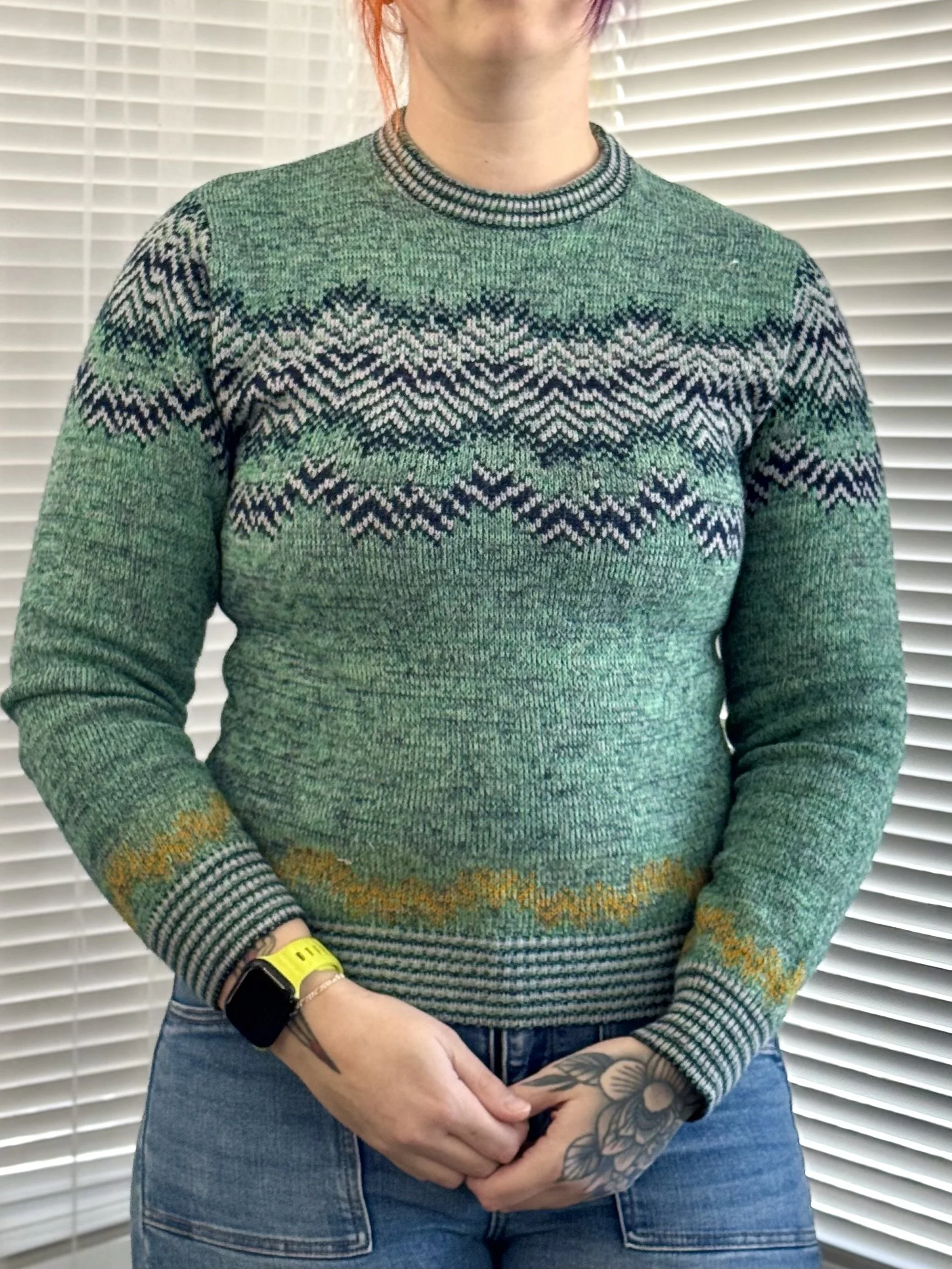 Gary Reed Teal Zig-Zag Sweater