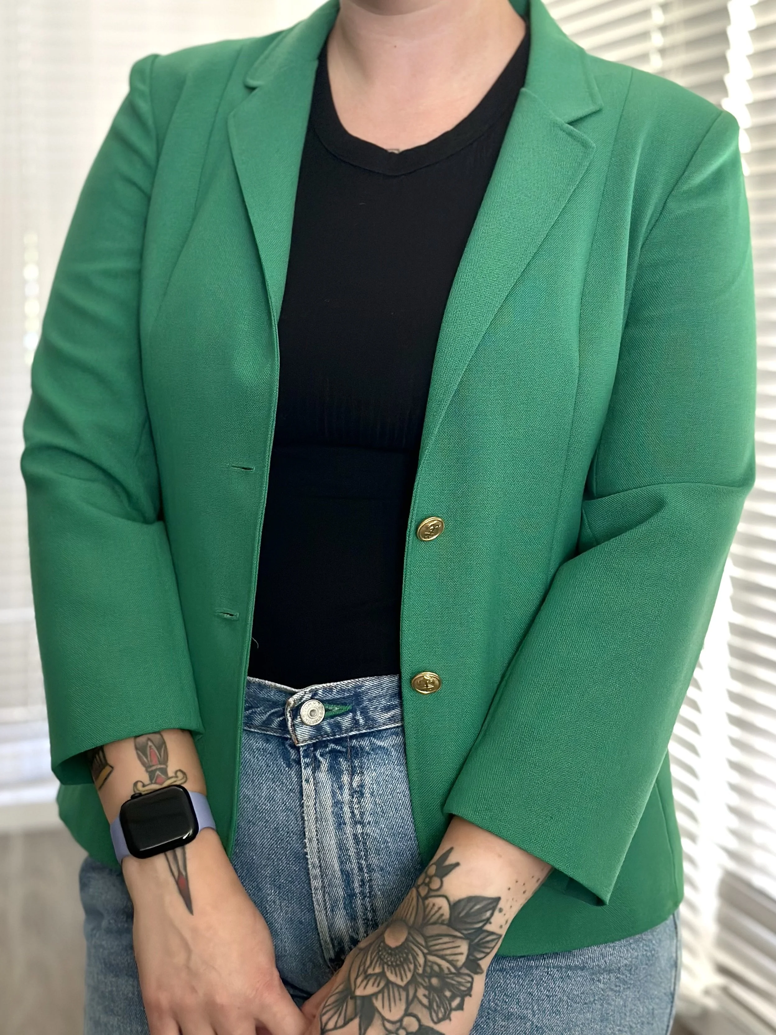 Larry Levine Kelly Green Blazer