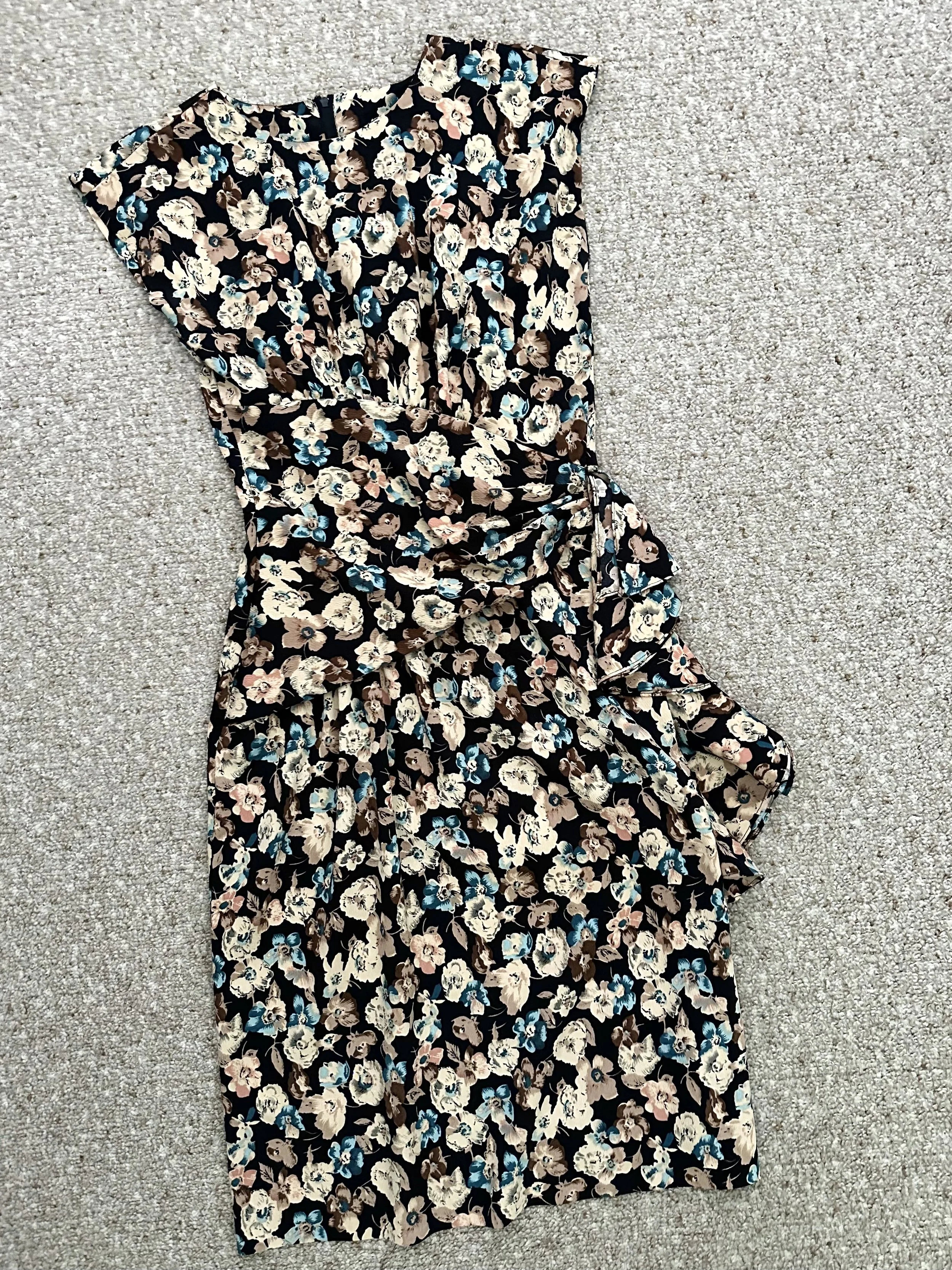 April Rain Neutral Floral Cocktail Dress