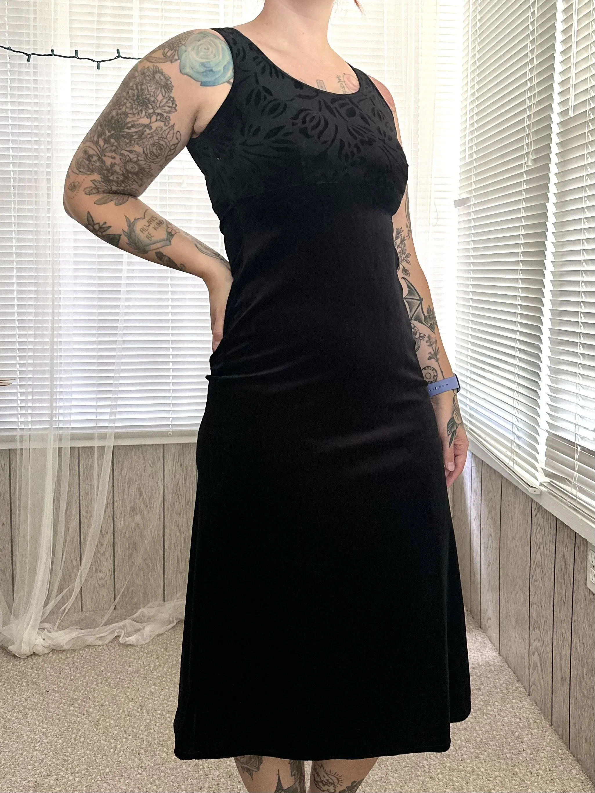 Decked Out Black Velvet Maxi Dress