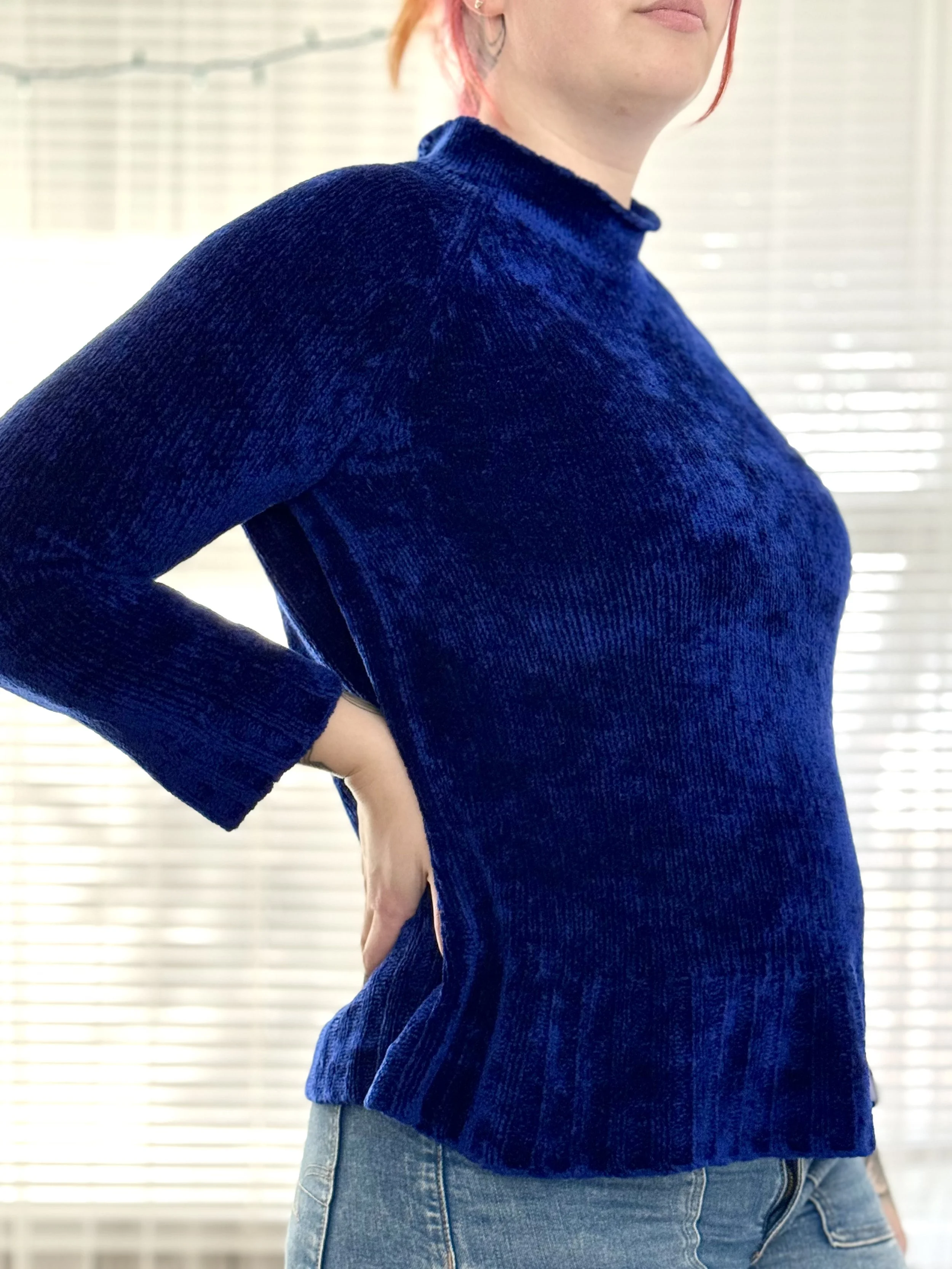 Basic Editions Blue Turtleneck Sweater