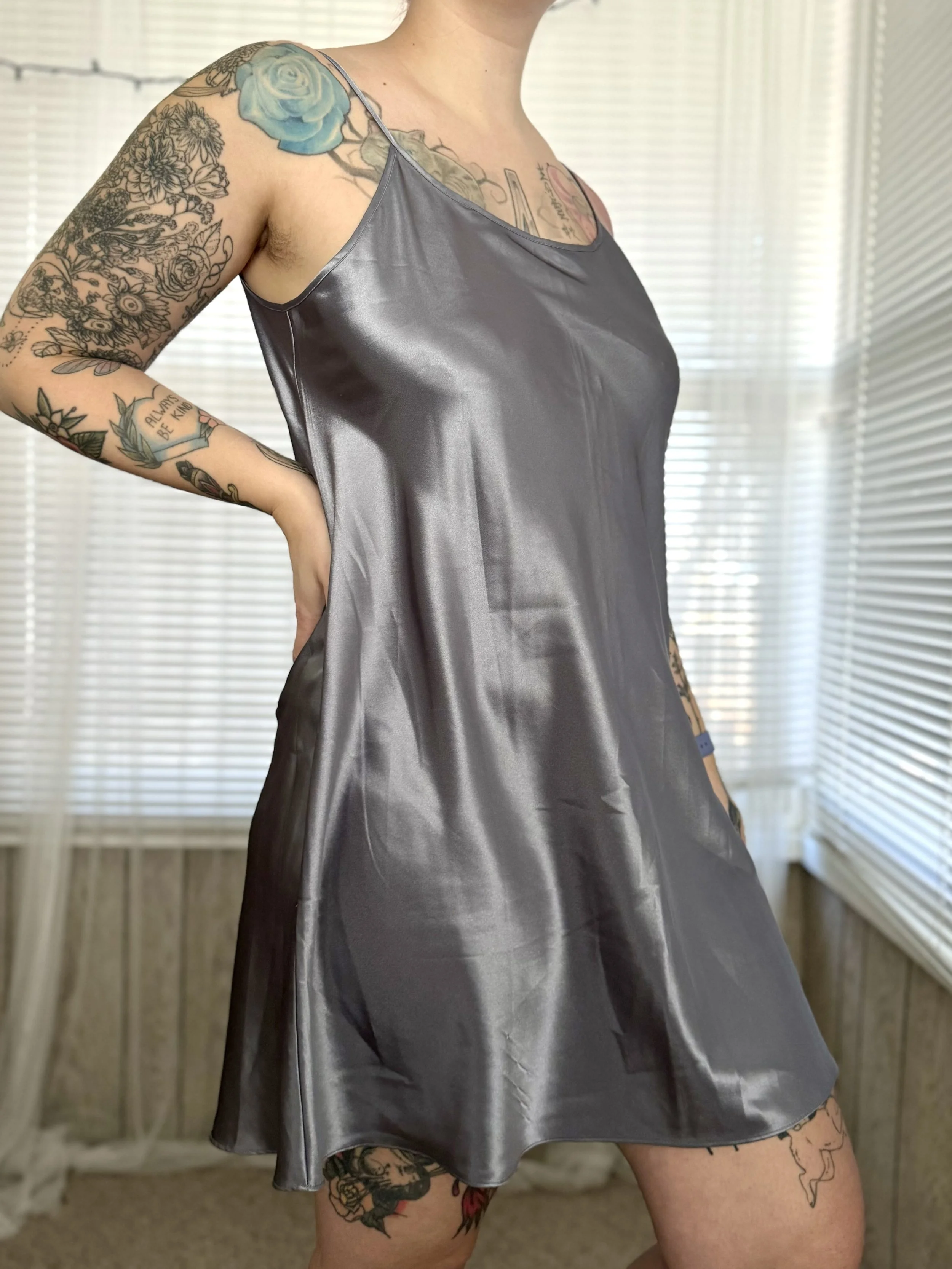 Delicate Treasures Silver Slip Dress