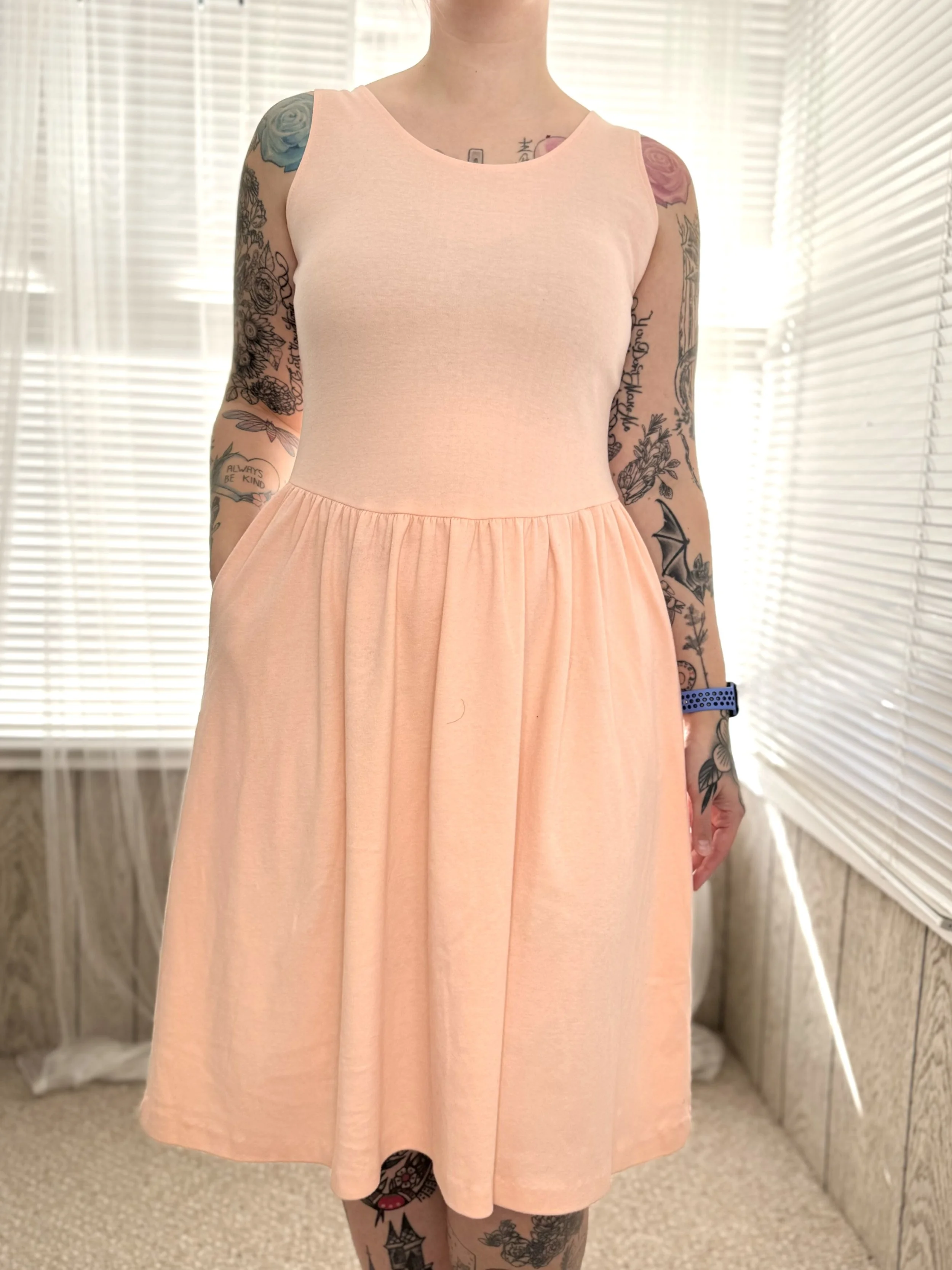 Champagne West Peach Sleeveless Dress