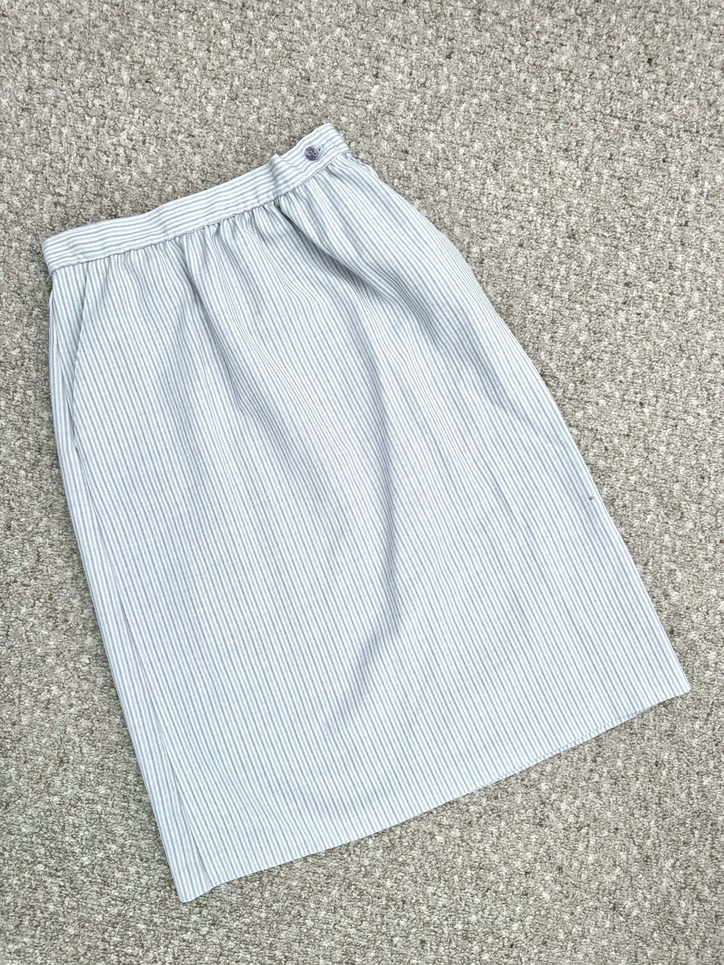 The Fashion Place Light Blue Striped Skirt