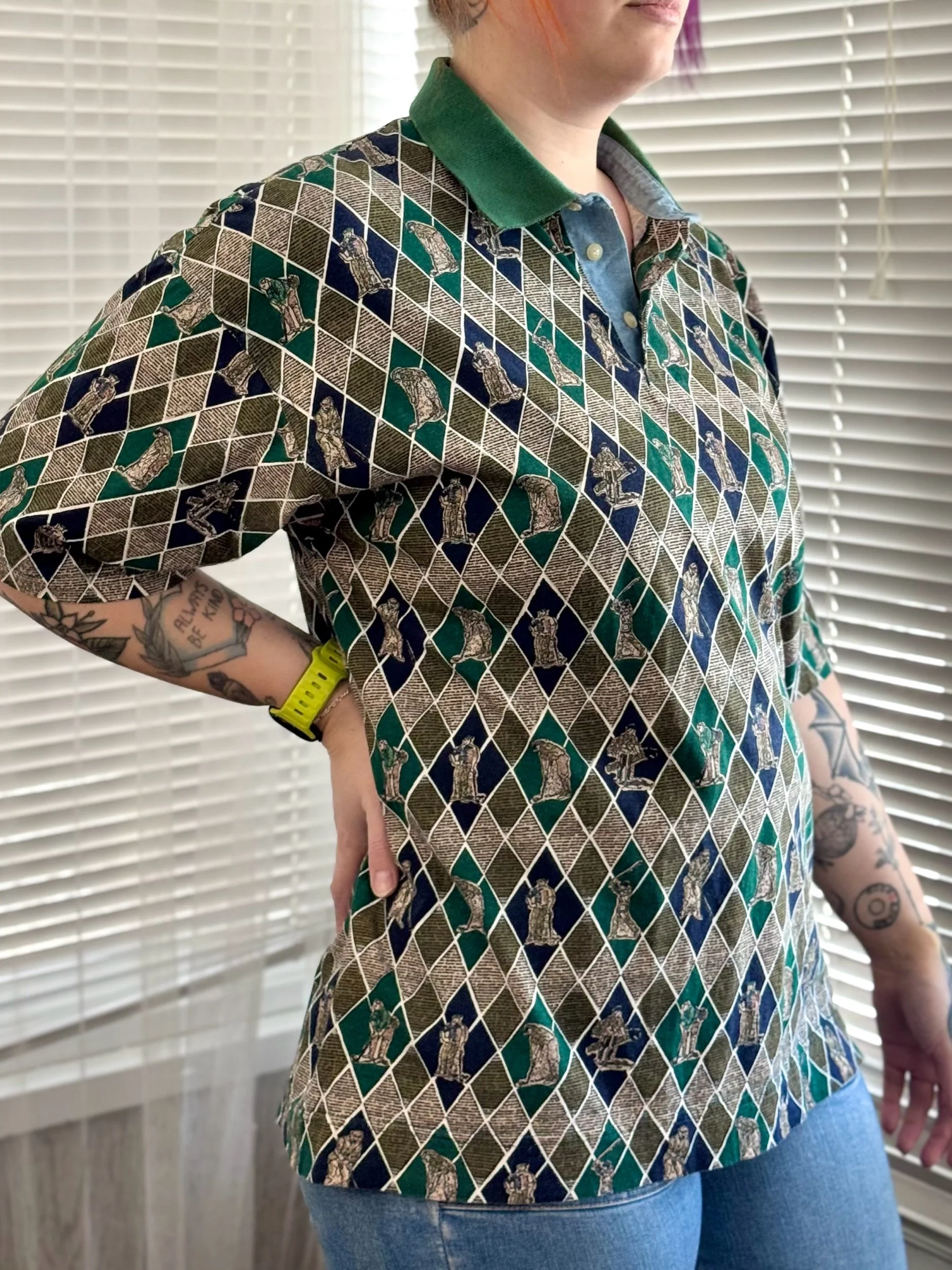 Bugle Boy Co Golfers Print Polo