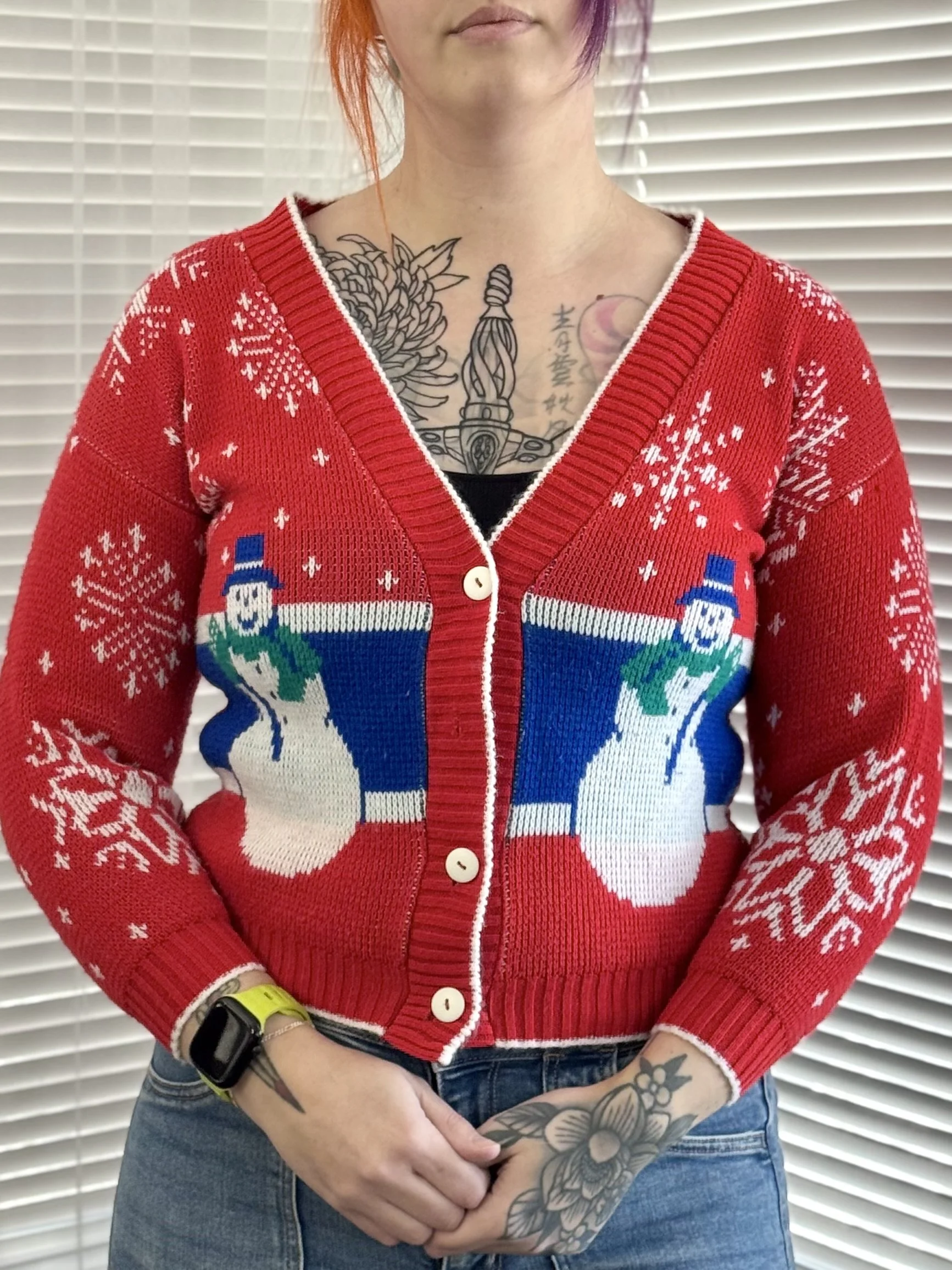 Jamie Rose Snowman Cardigan