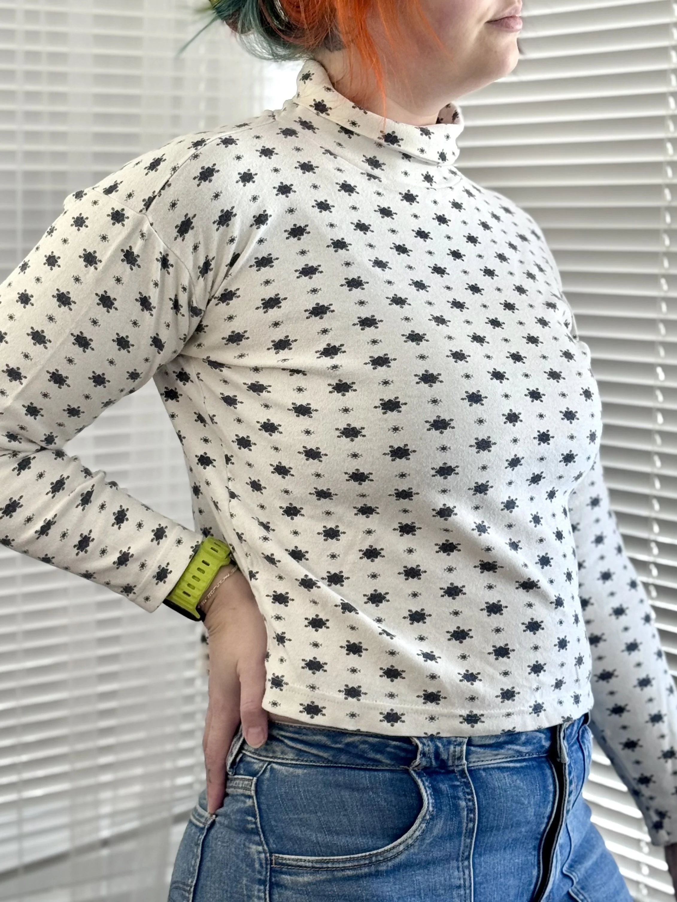 Honors Snowflake Pattern Turtleneck