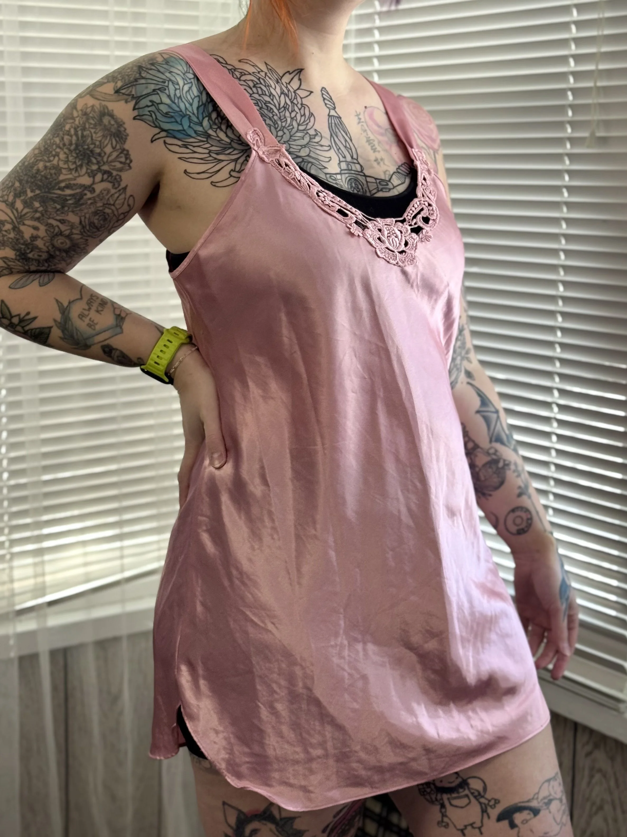 Secret Treasures Satin Dusty Pink Slip Dress