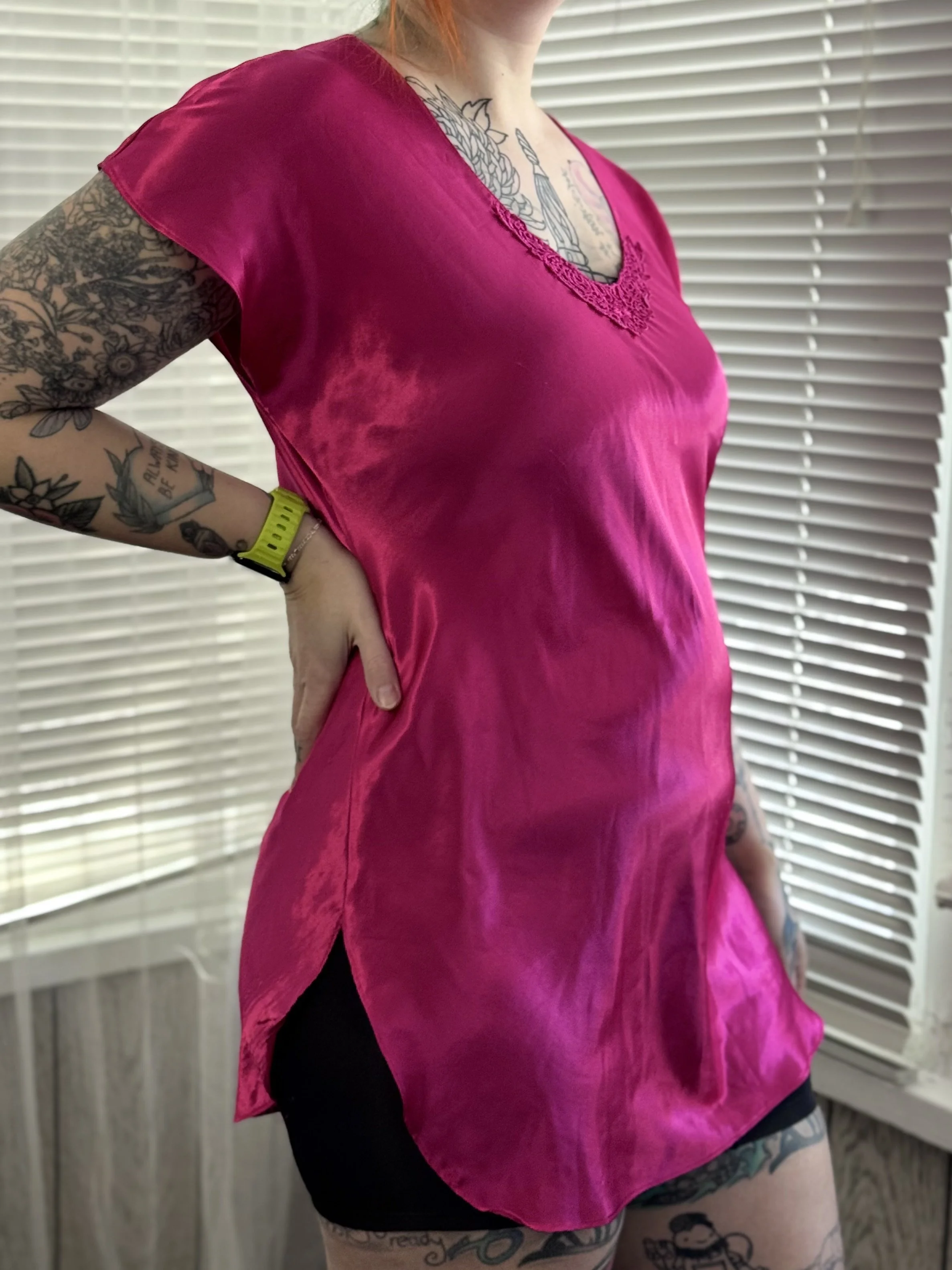 Hot Pink Slip Dress Tee
