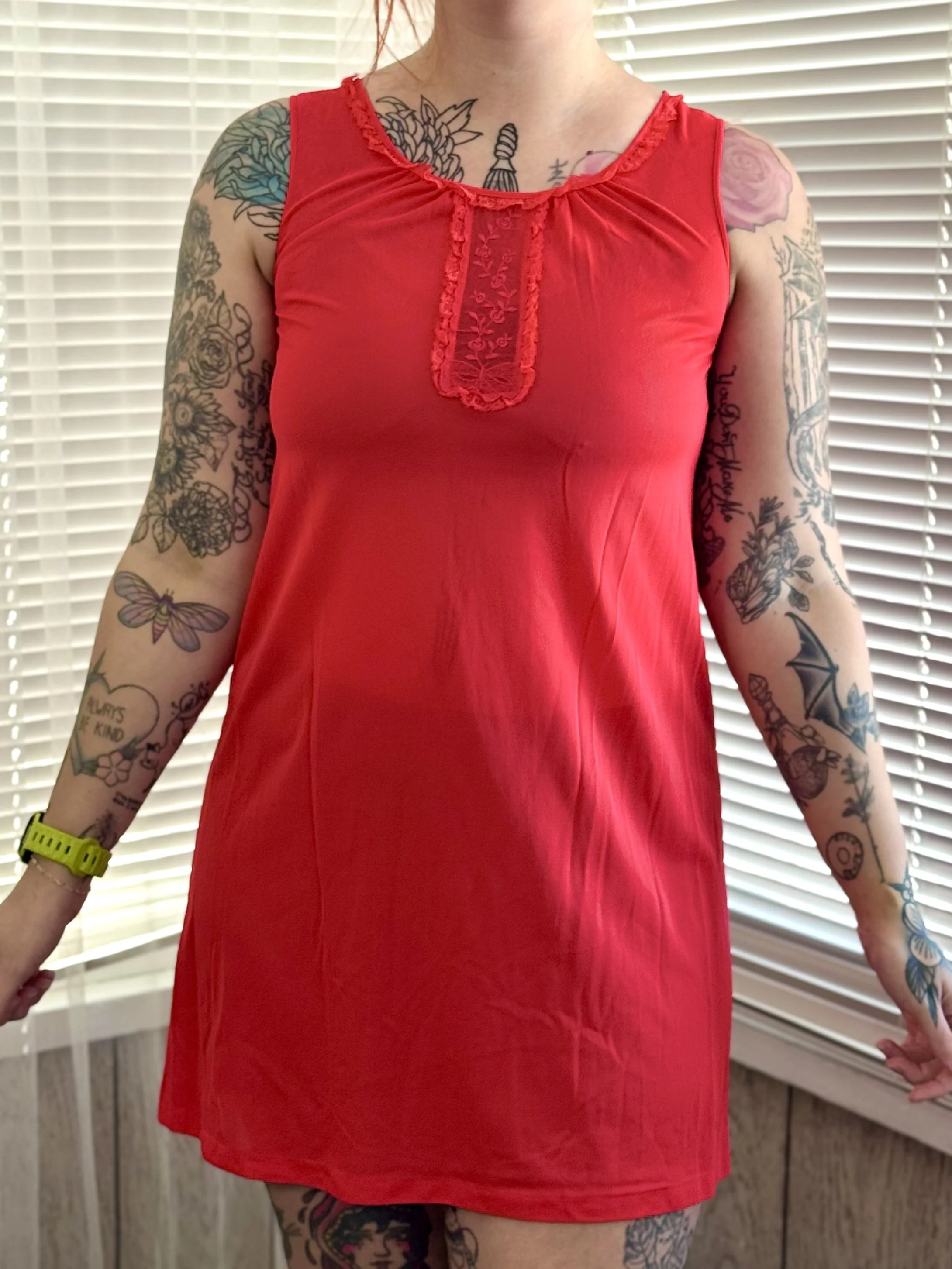 Lorraine Red Lace Slip Dress