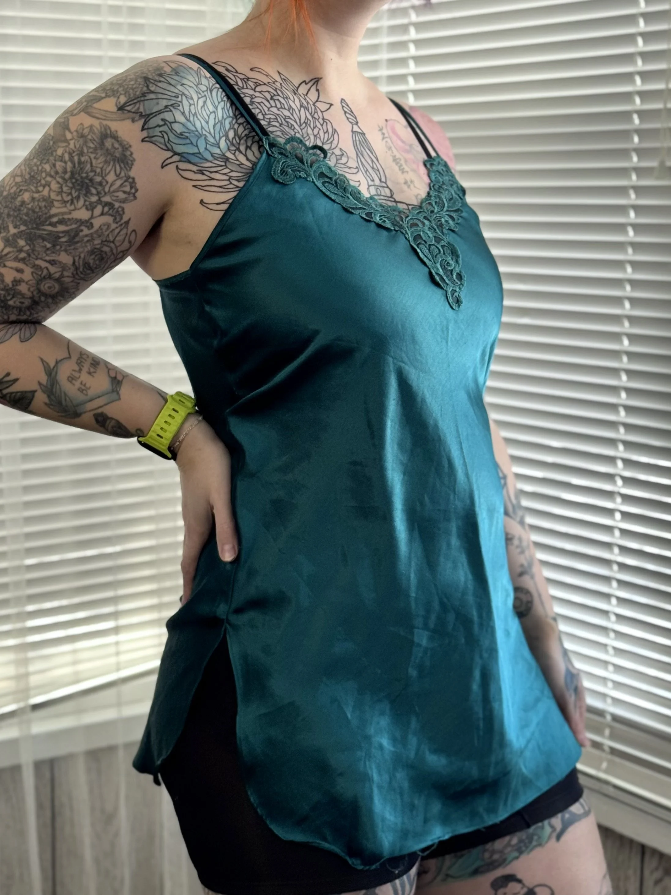 Soft Sensations Dark Teal Slip Dress