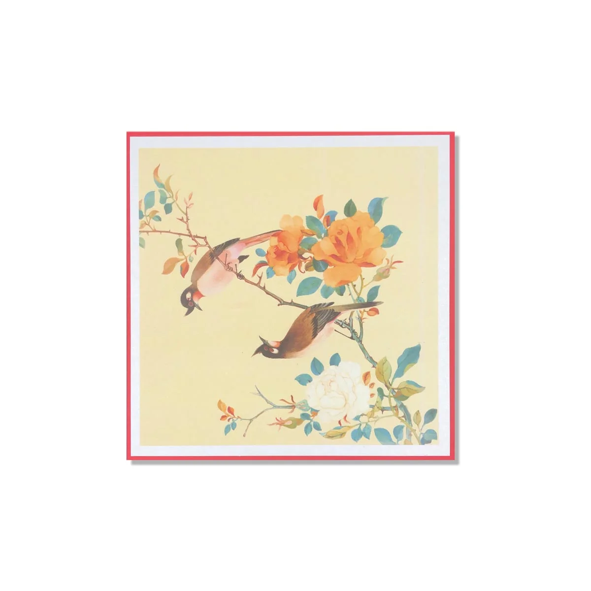 Wish Always Chinese Style Magpie Square Background Greeting Card