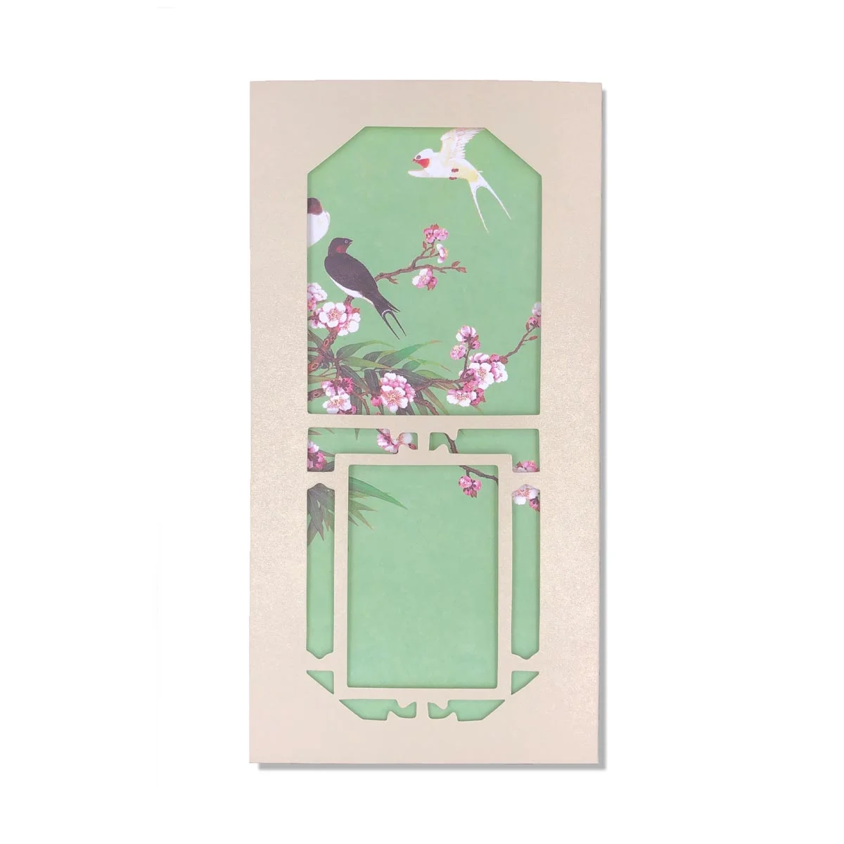 Wish Always Chinese Style Swallow Green Background Greeting Card