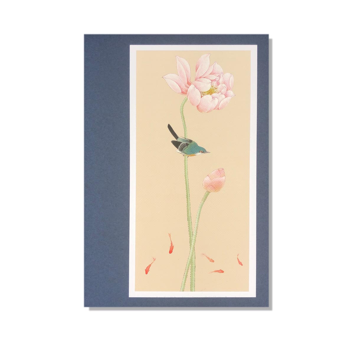 Wish Always Chinese Style Lotus Bird And Fish Greeting Card