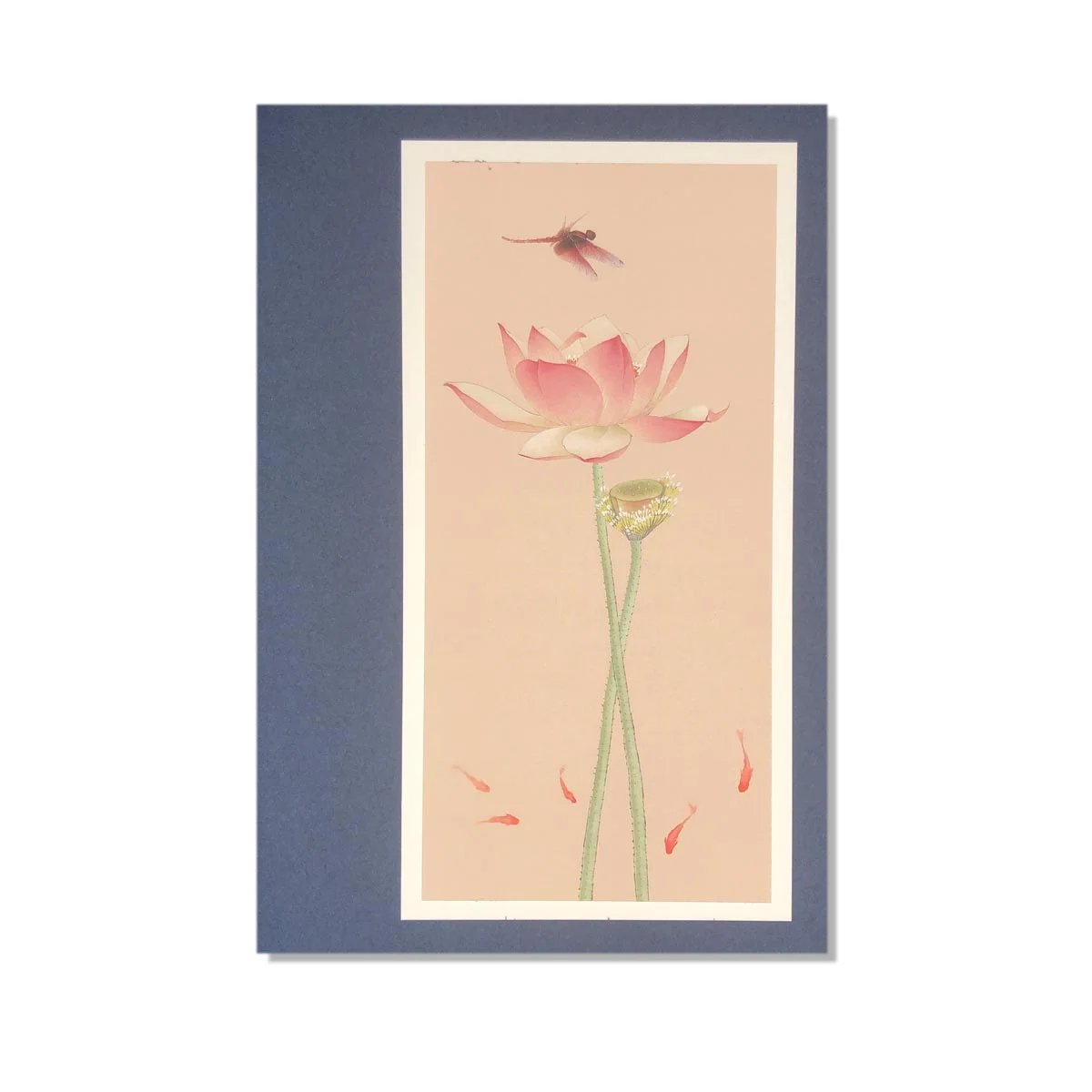 Wish Always Chinese Style Dragonfly Lotus And Fish Greeting Card