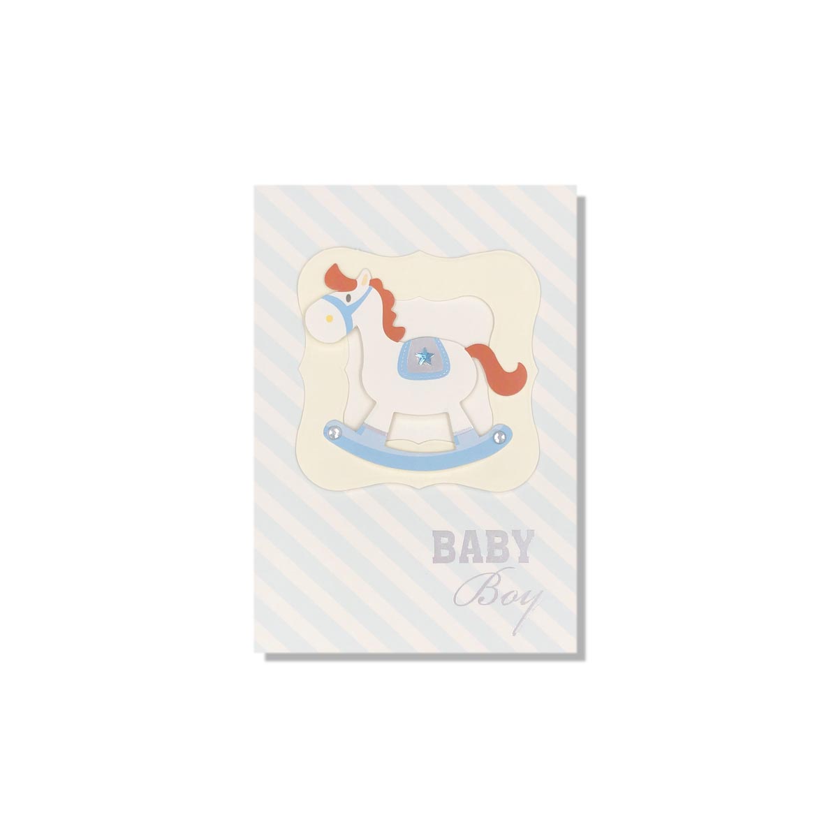 Blue Trojan Horse Baby Boy Greeting Card