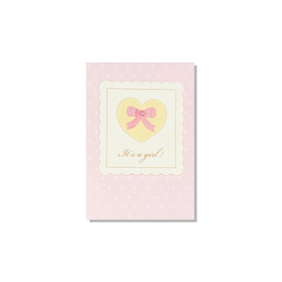 Pink Bow Baby Girl Greeting Card