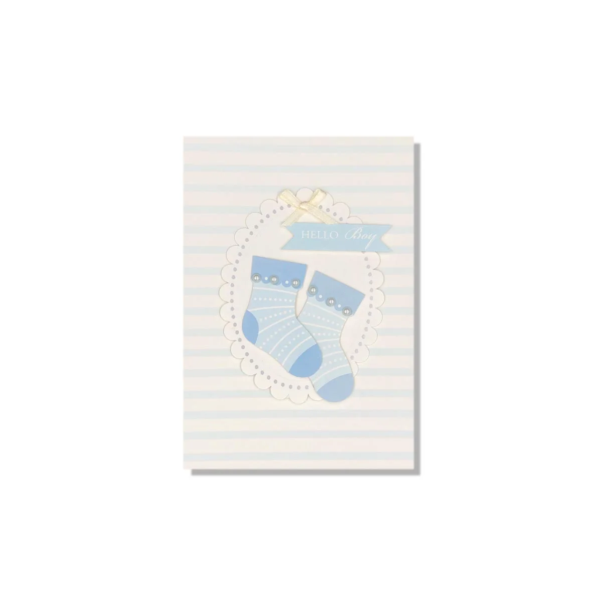 Blue Socks Baby Boy Greeting Card