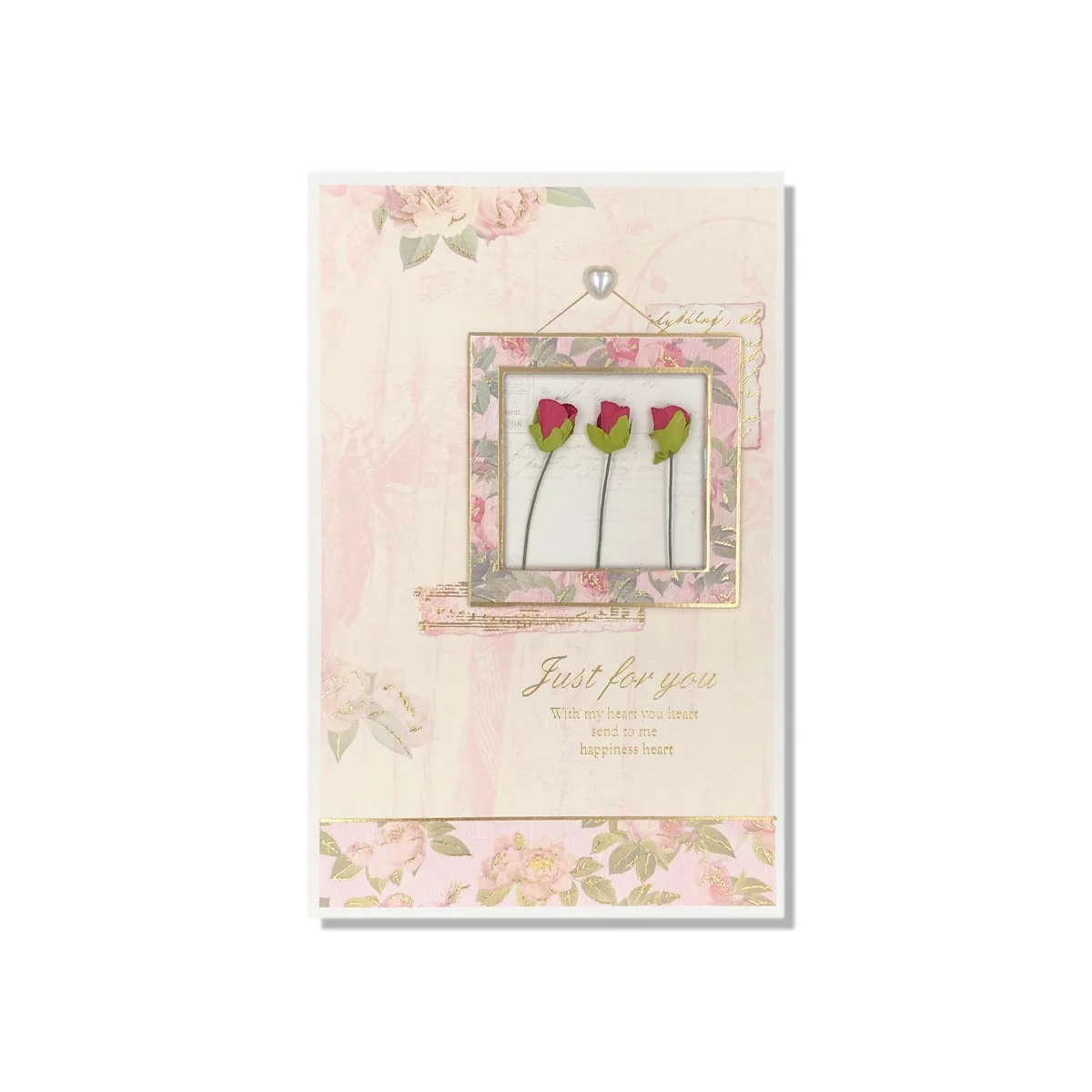 Roses On Pink Everyday Greeting Card