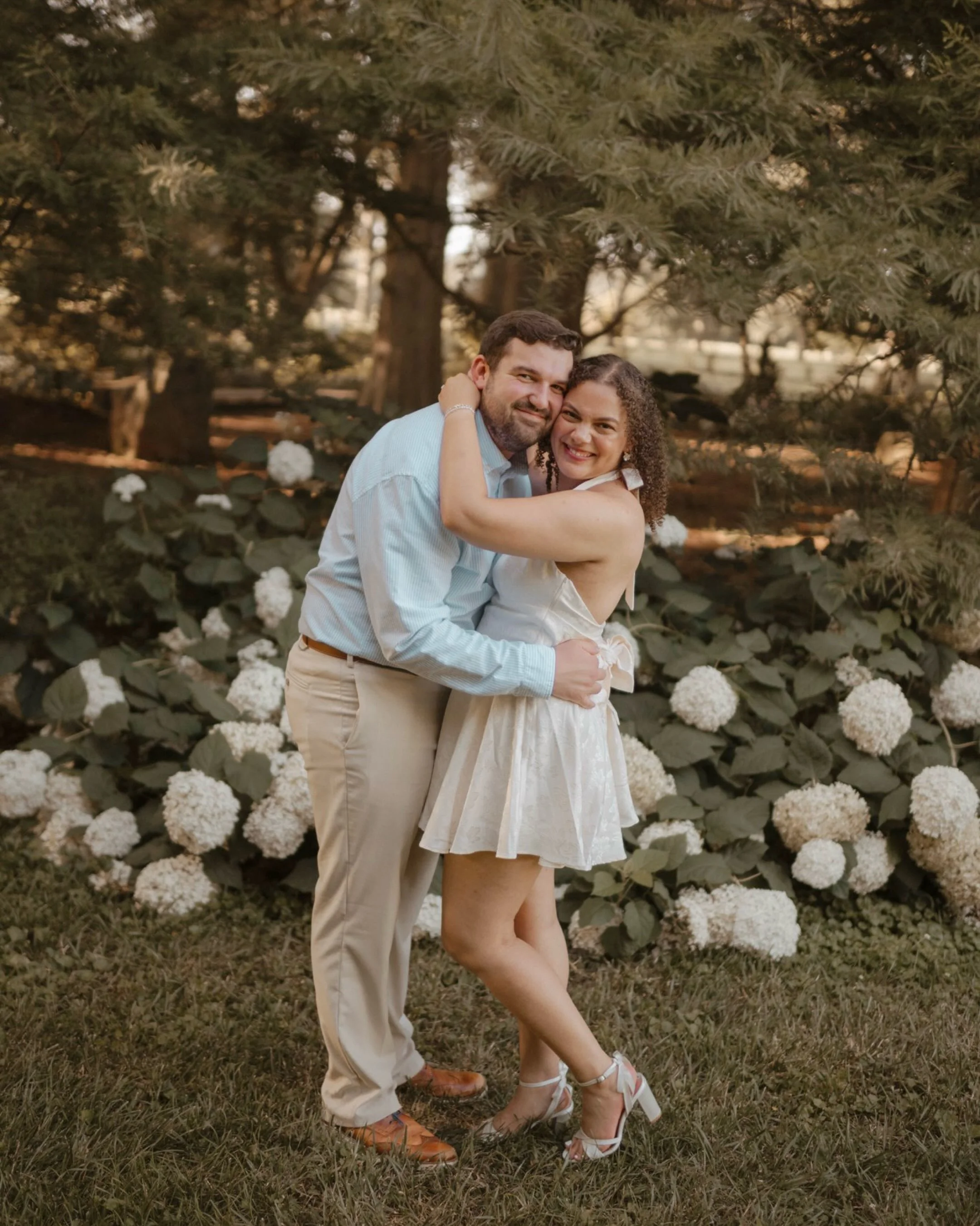 It was approximately 105 degrees (jk, idk if was actually that warm, but the humidity made it seem so) the day we did these, but that didn&rsquo;t stop these two from smiling! 📷
.
.
They had in mind pretty flower backgrounds for their engagement pho
