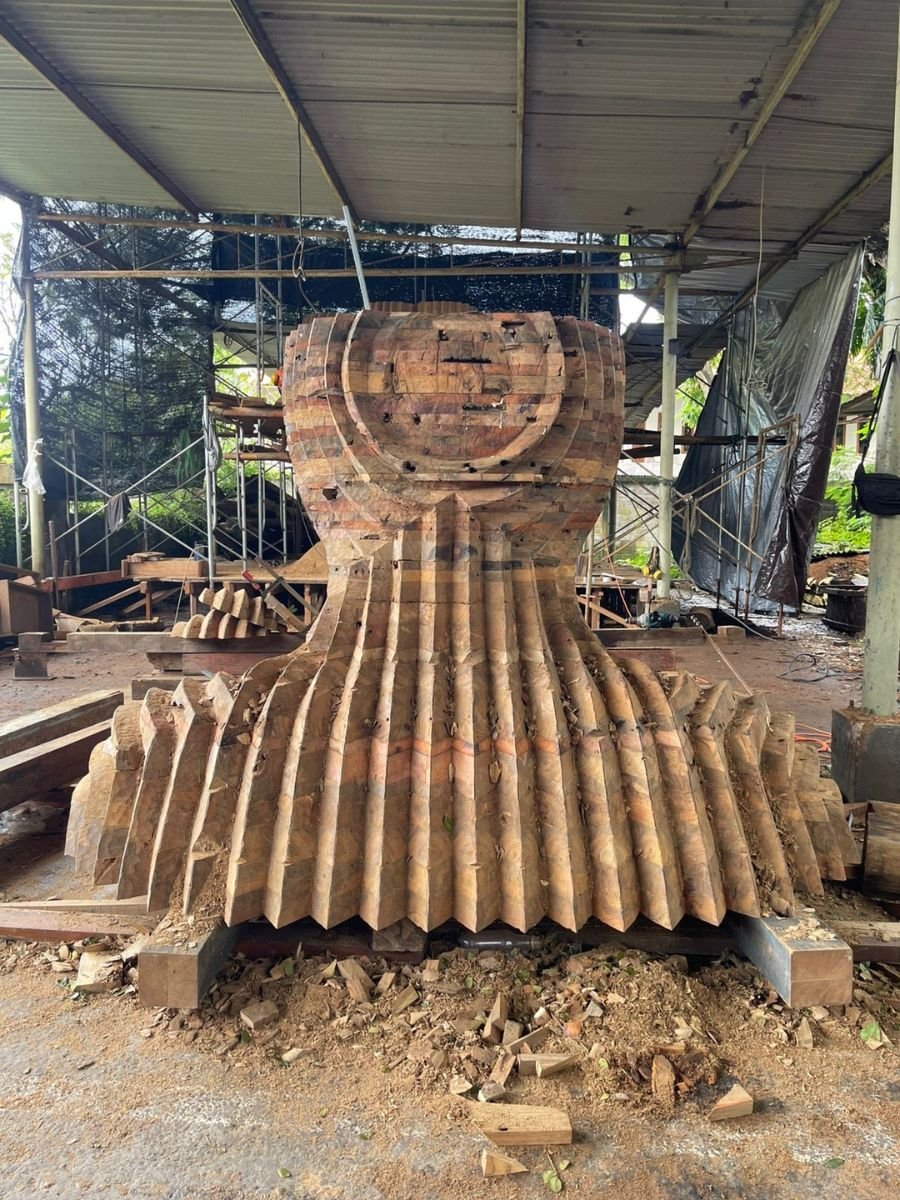 Behind Closed Eyes sculpture during fabrication