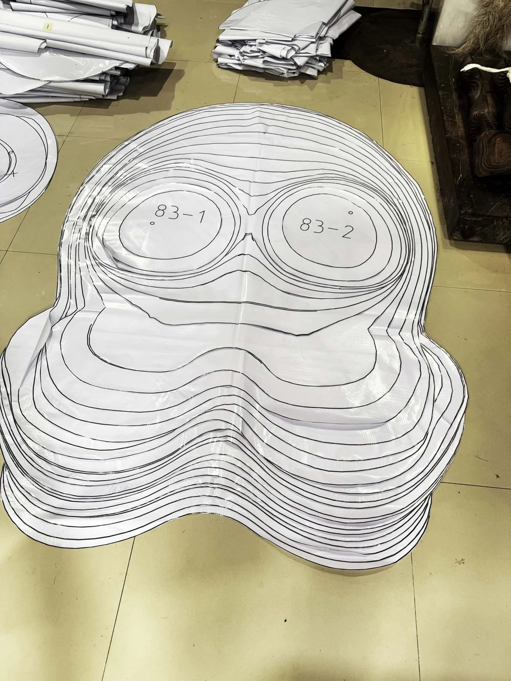 Printed fabrication pattern for Behind Closed Eyes
