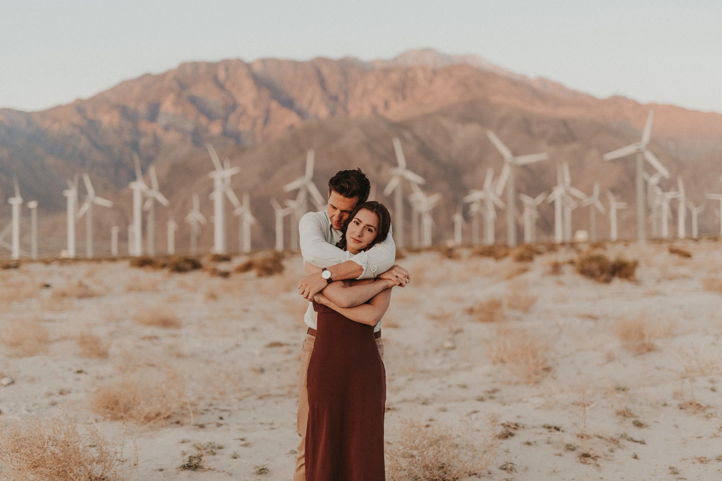 Lauren &amp; Darin. Sunrise Windmill Engagement. Palm Springs, CA.