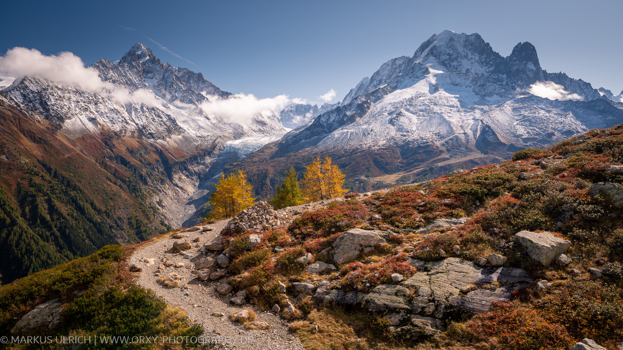Colorful Autumn Scenery in the Mont-Blanc-Region, France