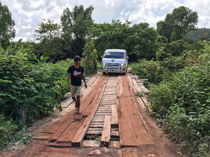Bridge en route to Nacpan Beach where everyone had to get out of the van.