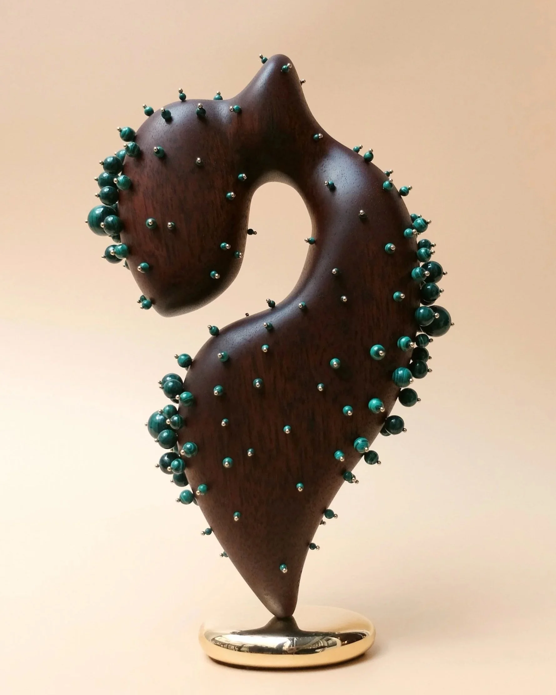 Embry Malachite  Fine Art Wood Sculpture 