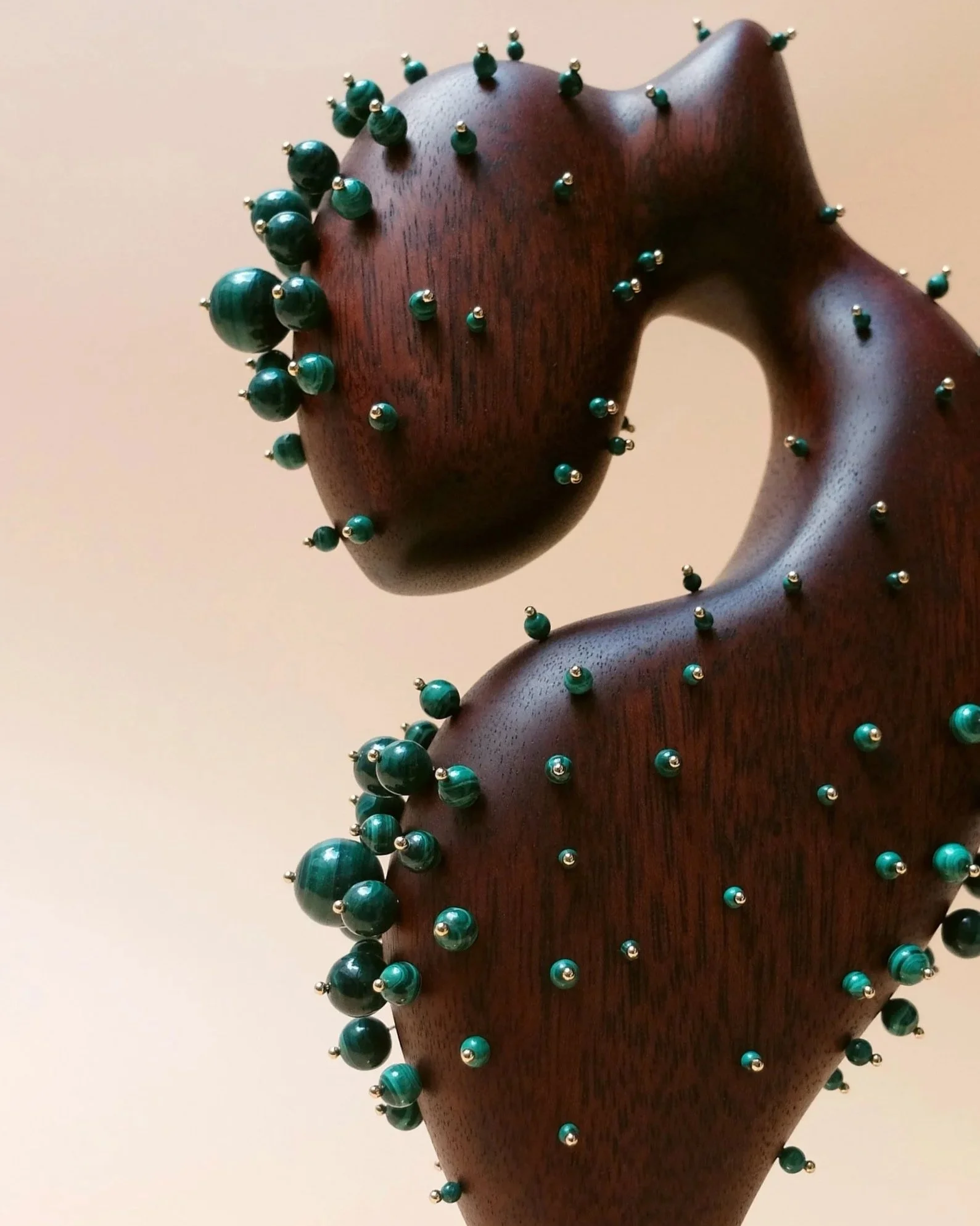 Embry Malachite Fine Art Wood Sculpture