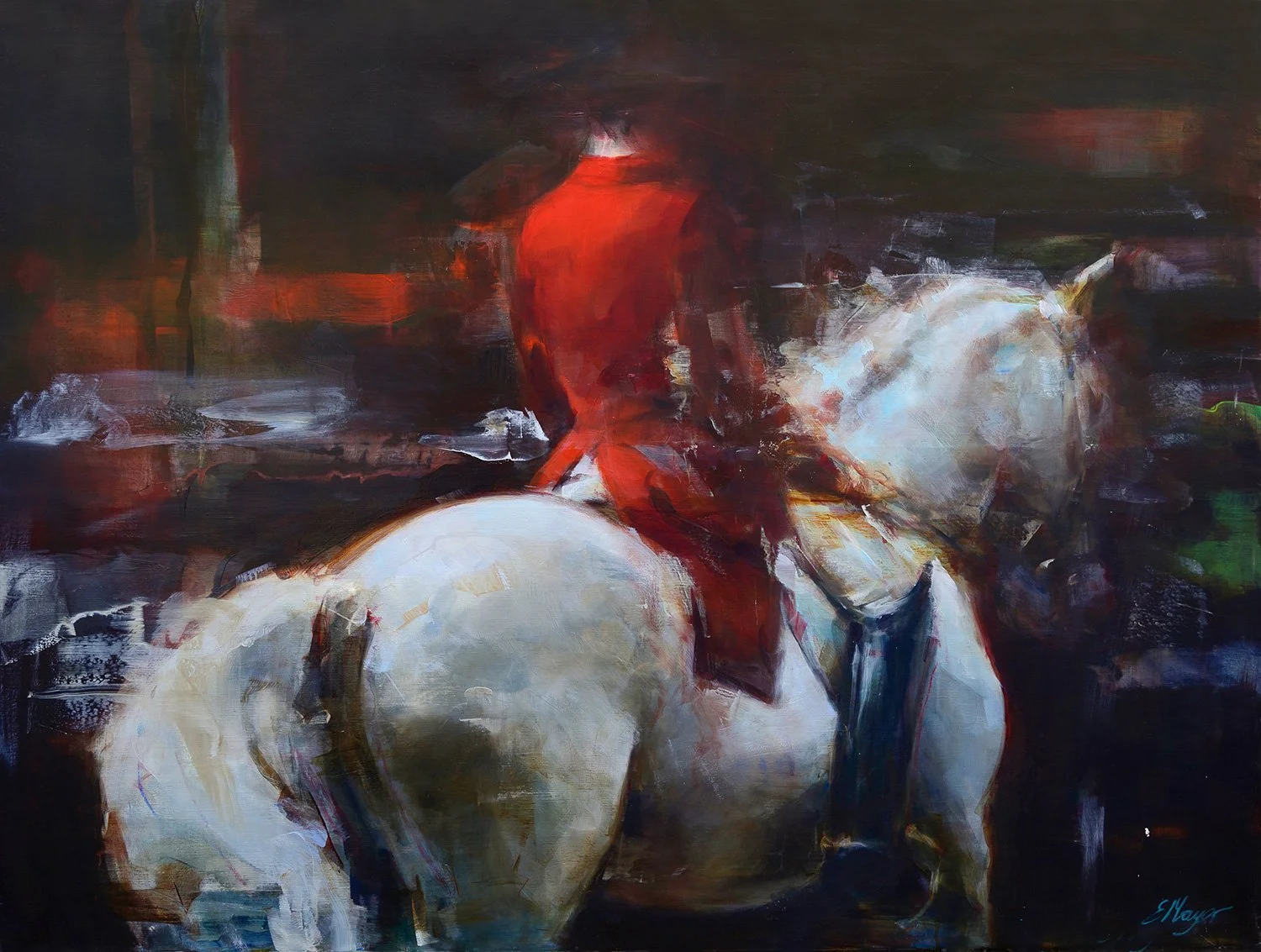 red rider, oil on canvas, 120 x 90 cm, sold