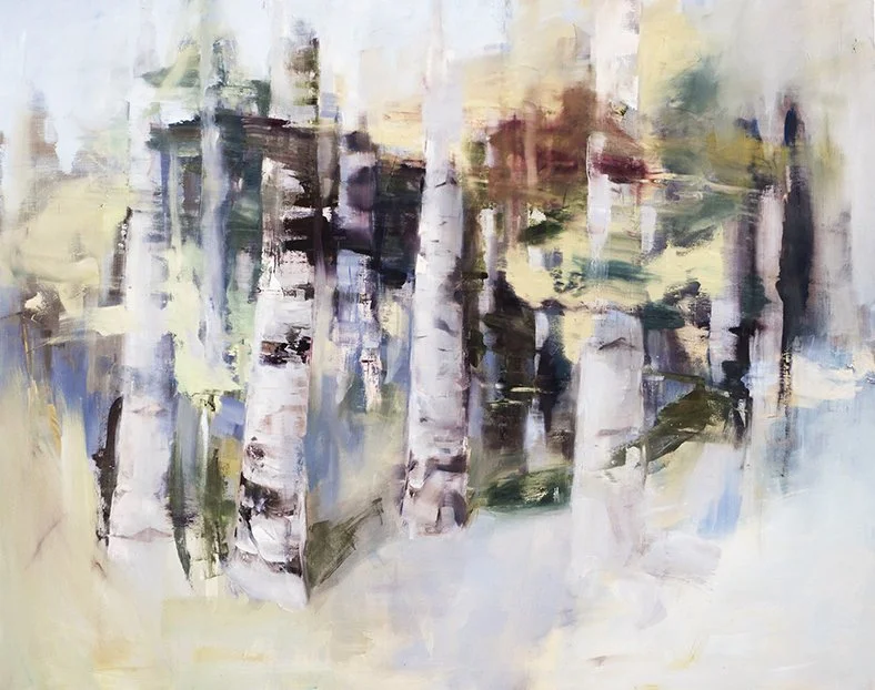 birch forest, 120 x 100 cm, oil on canvas, sold