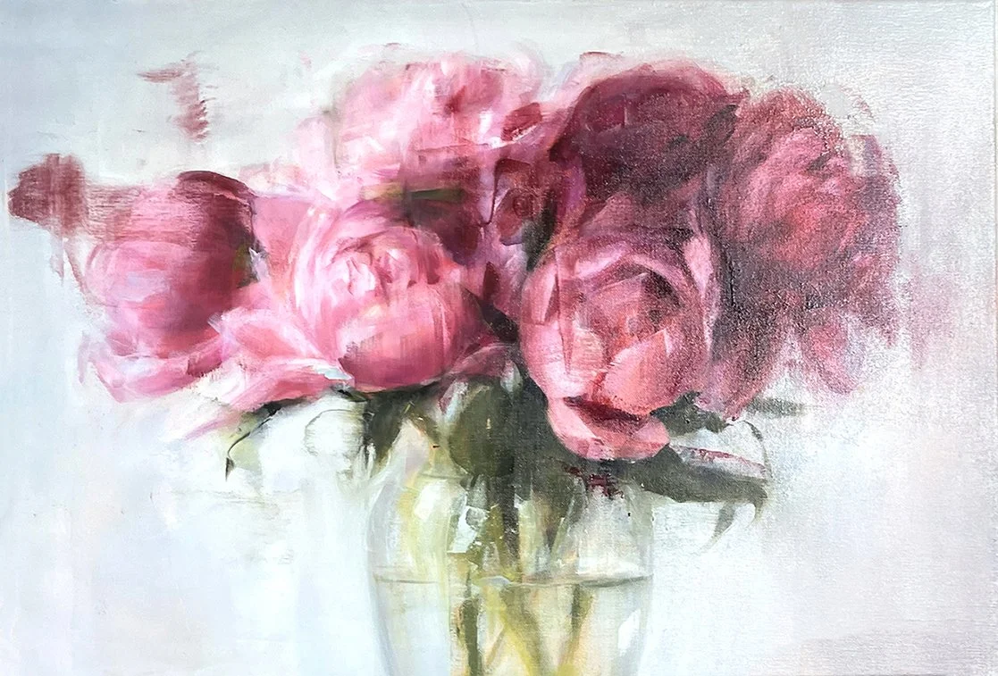 peonies 2, oil on canvas, 60 x 50 cm, sold