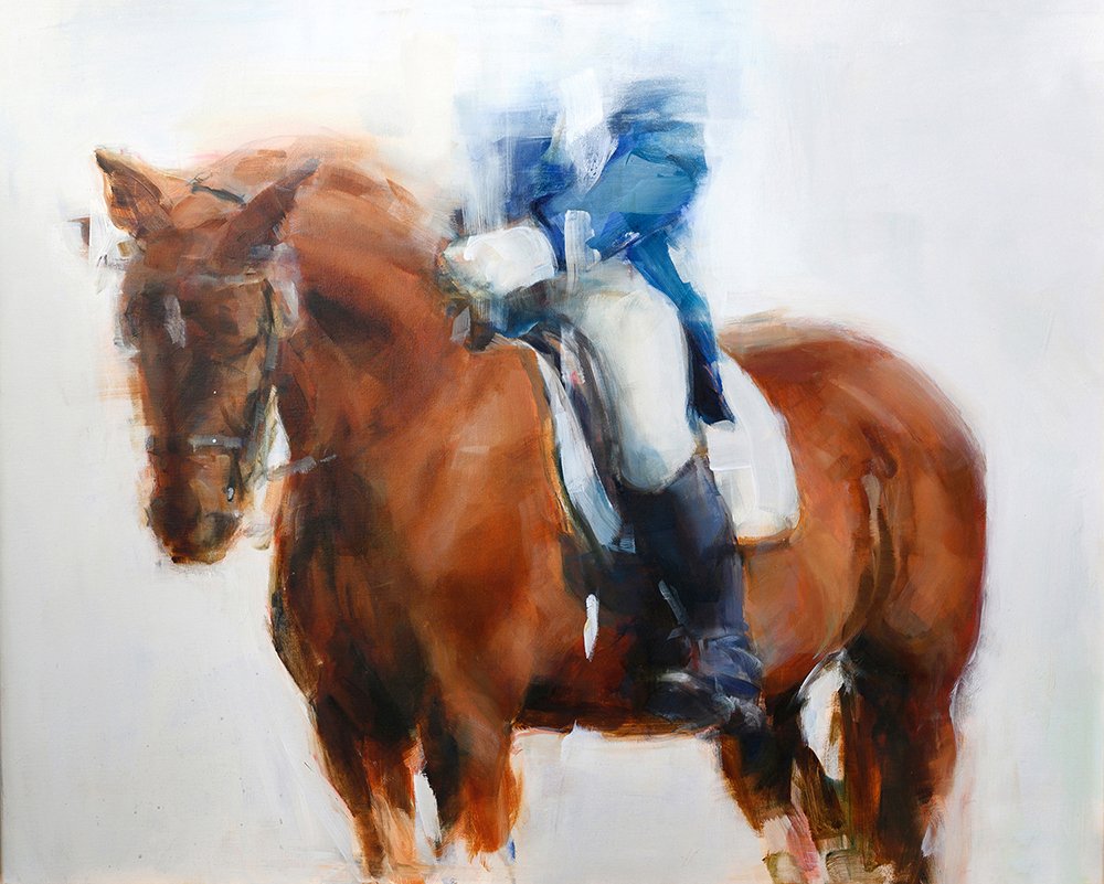 blue rider, oil on canvas, 100 x 80 cm, sold