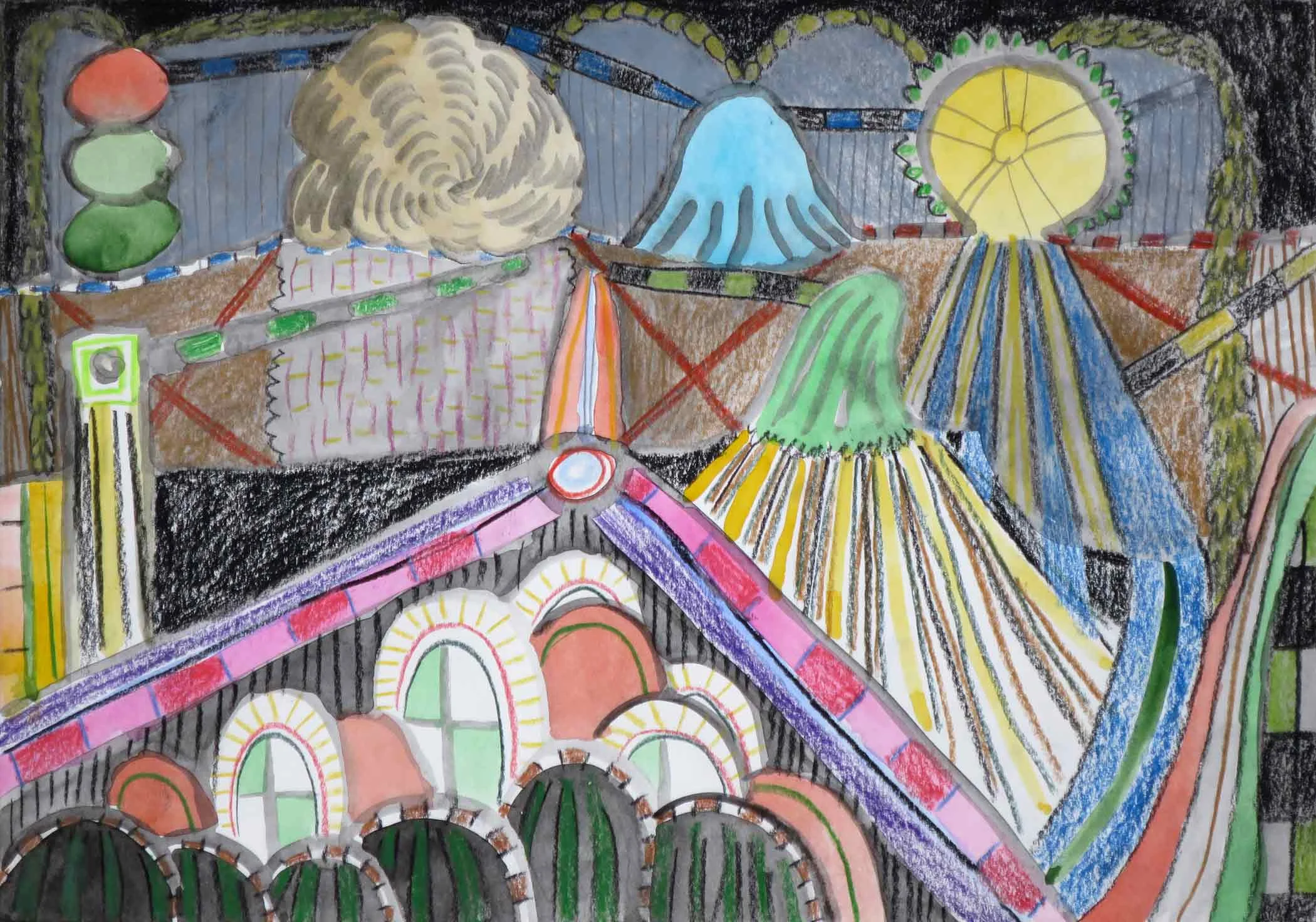 Uit de serie Herfstcollectie (Fall collection) inkt, aquarel, potlood, gouache 21 x 29 cm, 2015, privécollectie