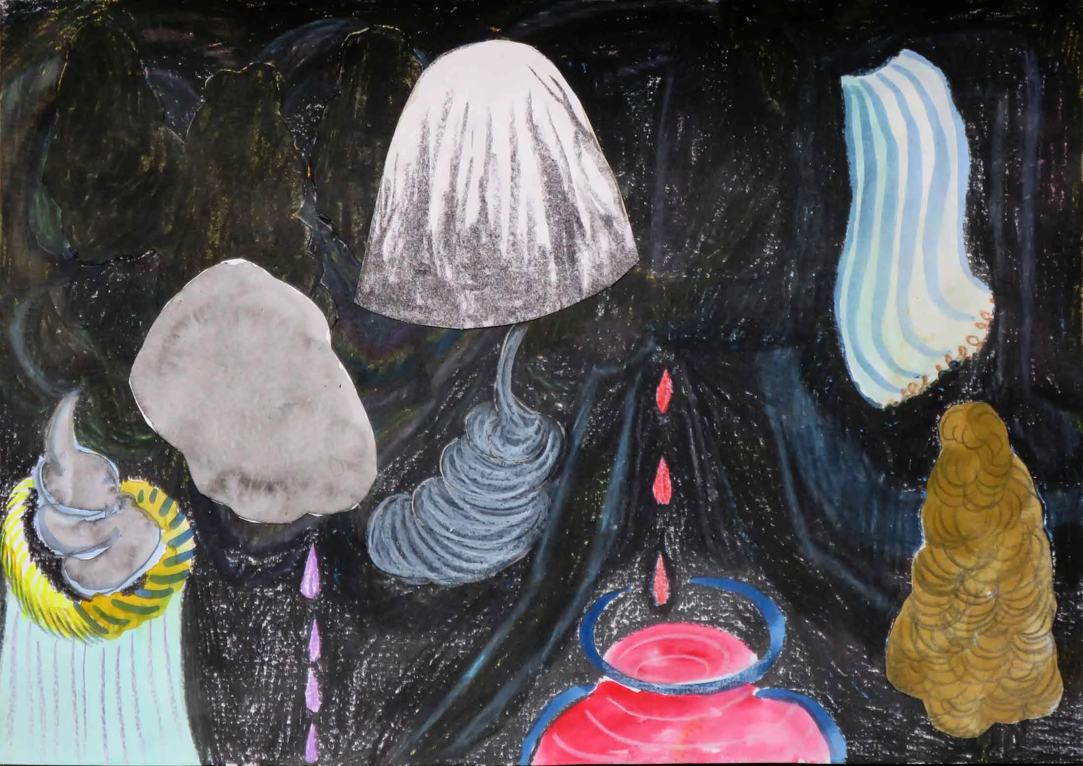 Verlichting (Enlightenment) collage; houtskool, potlood, gouache, aquarel 21 x 29 cm, 2016