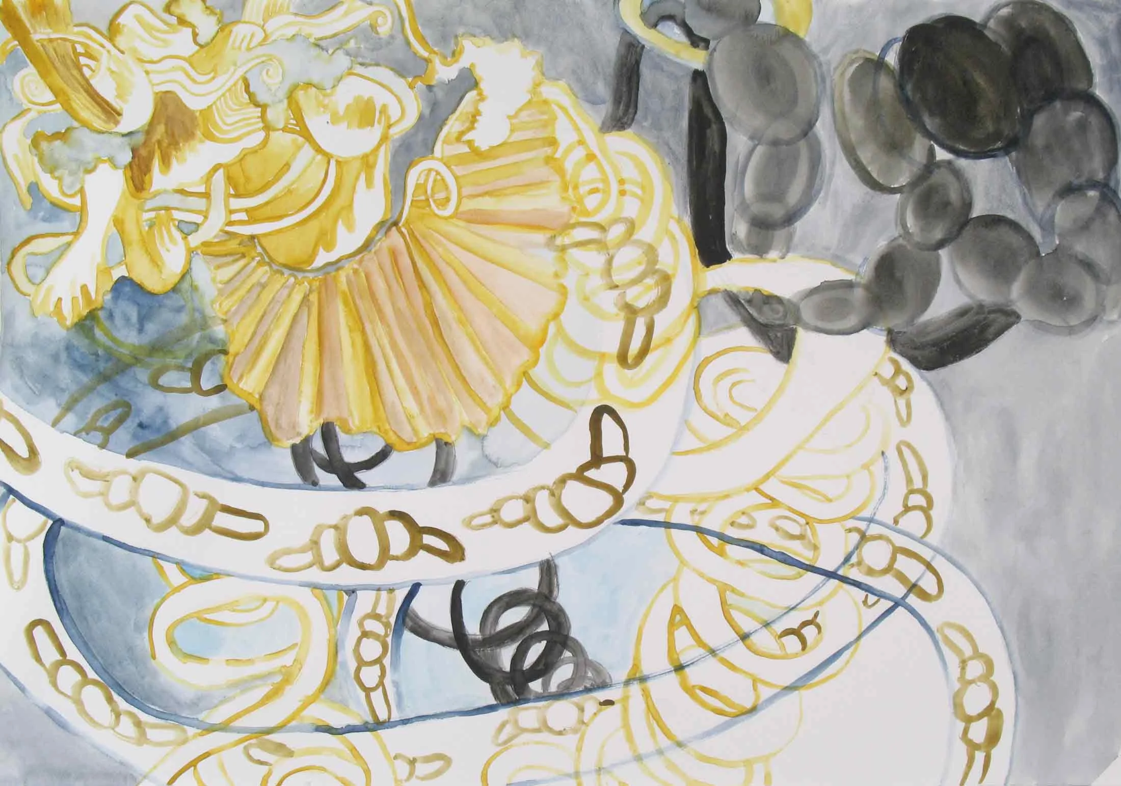 Het binnenste van het binnenste (The centre of the centre) aquarel, gouache 29 x 42 cm, 2011