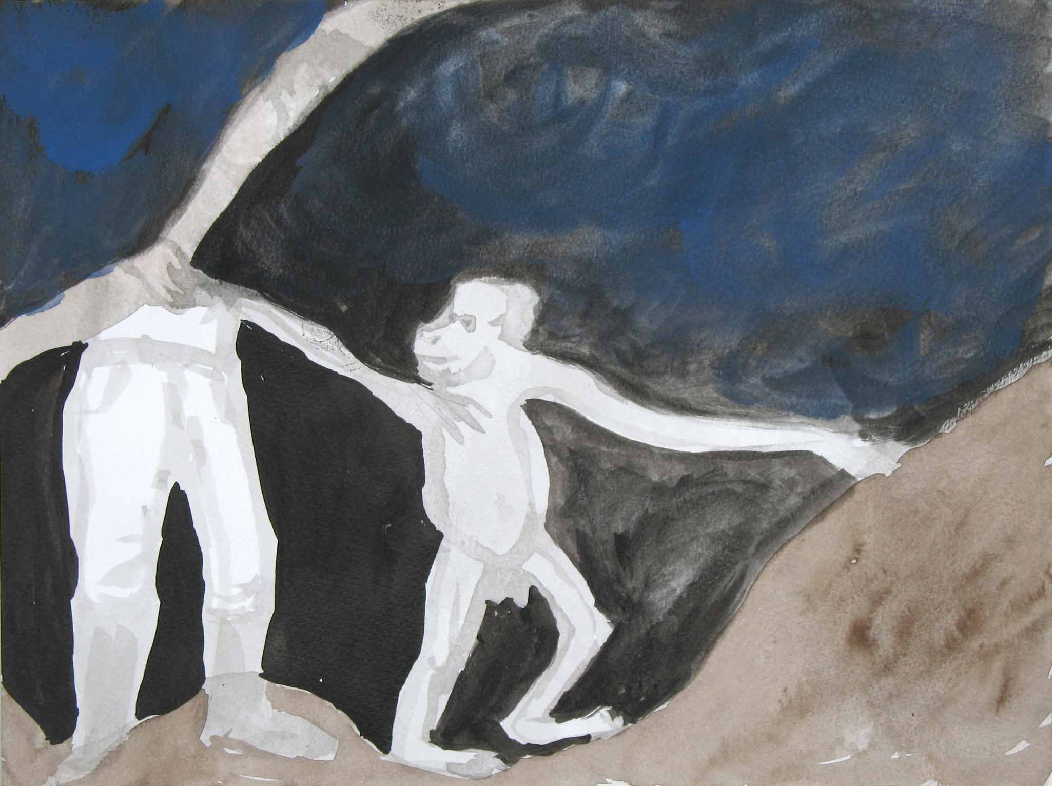  Uit de serie  Zo gaan dingen (That’s the way the cookie crumbles)  gouache, aquarel, inkt 24 x 34 cm, 2007-2009 