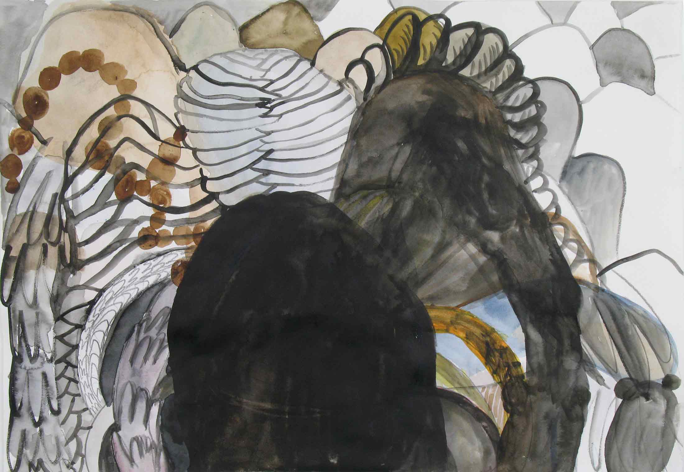  Uit de serie  Departures  gouache, aquarel, potlood 29 x 42 cm, 2010 